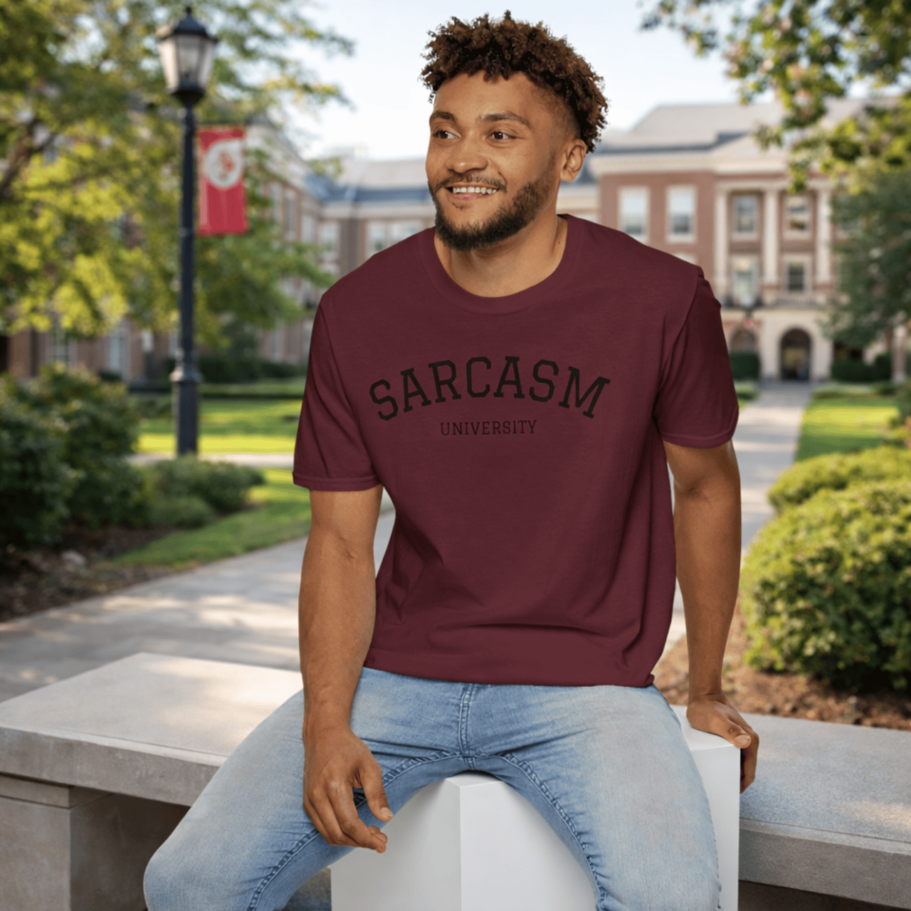 Sarcasm University Unisex Softstyle T-Shirt product thumbnail image