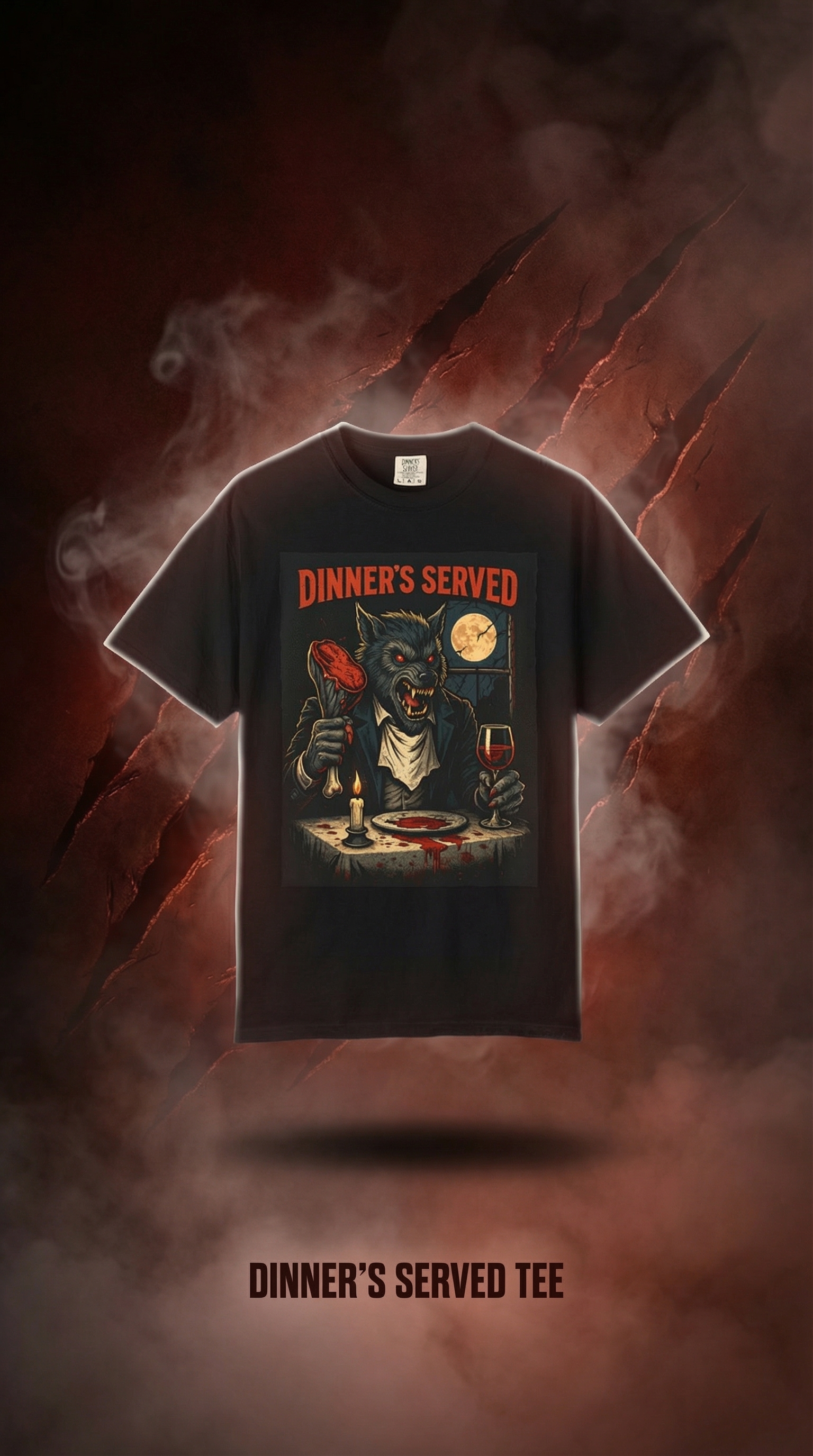“WereBeast: Dinner’s Served” T-shirt product thumbnail image “WereBeast: Dinner’s Served” T-shirt product thumbnail image