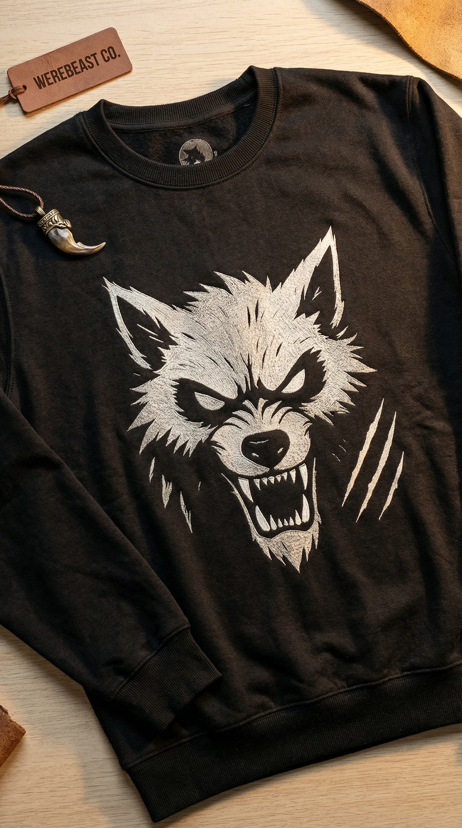 WereBeast Feral Crewneck Gildan 18000 (Black) product thumbnail image
