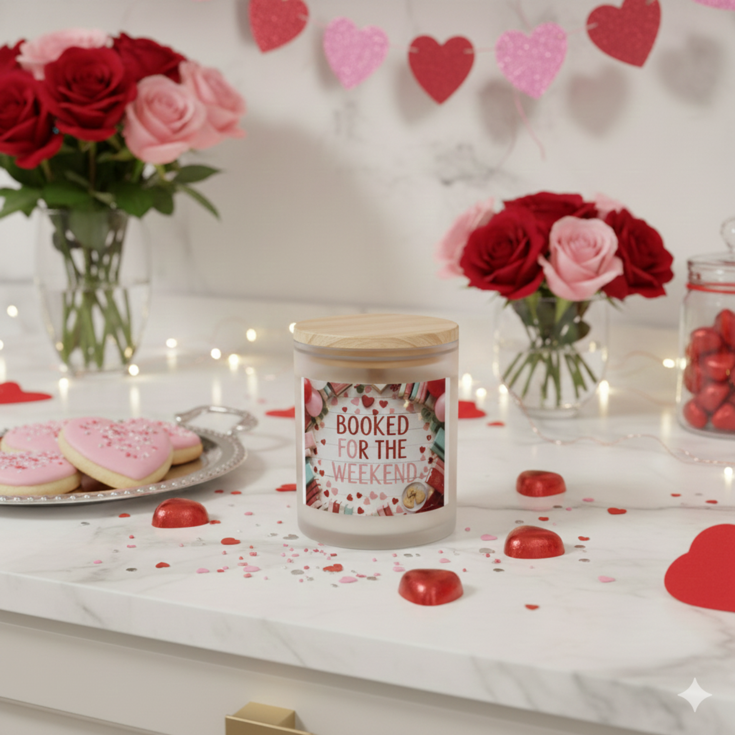 Candle — 'Booked for the Weekend' Frosted Glass Scented Candle product thumbnail image