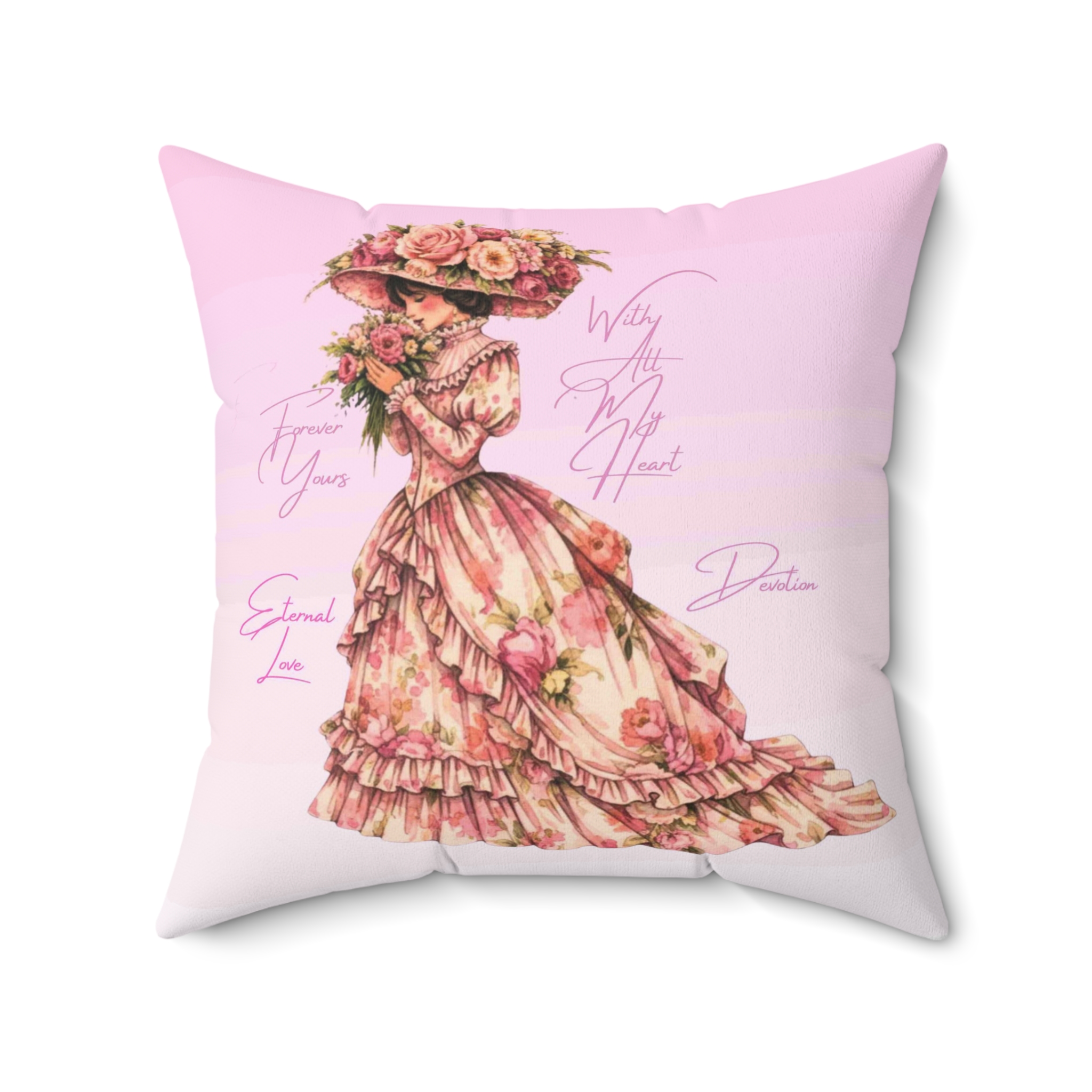 Victorian Rose Lady Pillow | The Beloved Collection | Decorative Pink Square Throw Cushion product thumbnail image Victorian Rose Lady Pillow | The Beloved Collection | Decorative Pink Square Throw Cushion product thumbnail image