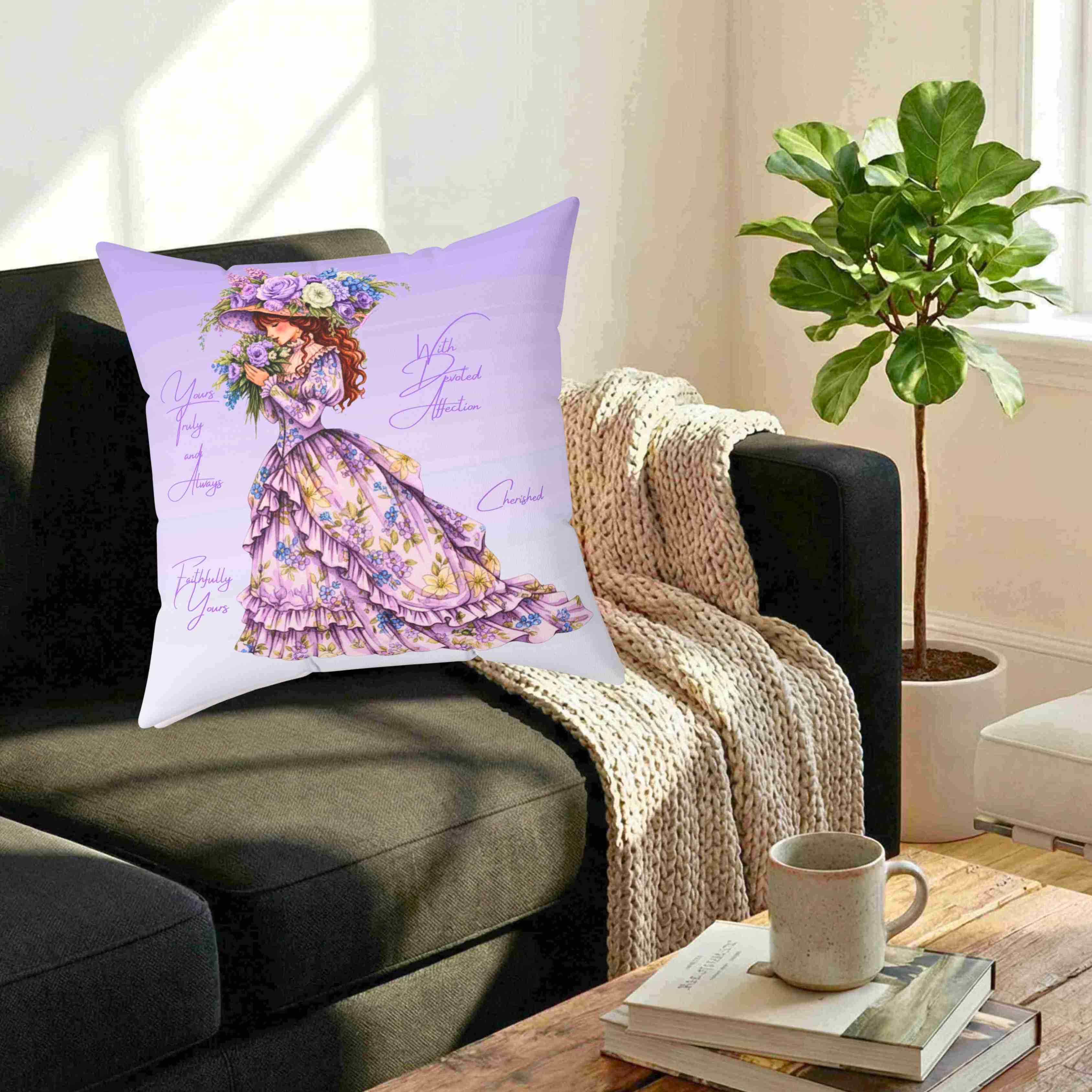 Victorian Lady in Lavender Dress Pillow | The Beloved Collection | Lady in Purple Cushion product thumbnail image Victorian Lady in Lavender Dress Pillow | The Beloved Collection | Lady in Purple Cushion product thumbnail image
