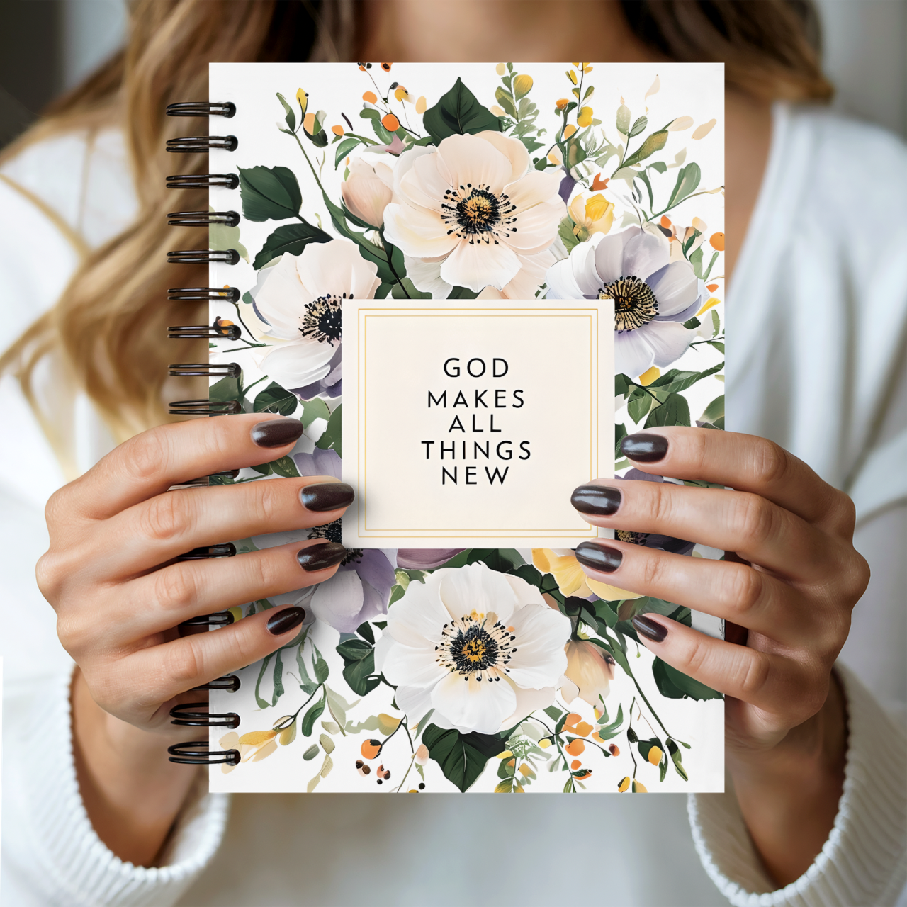 God makes all things new Christian Spiral Notebook | Christian Gift Notebook | 6x8