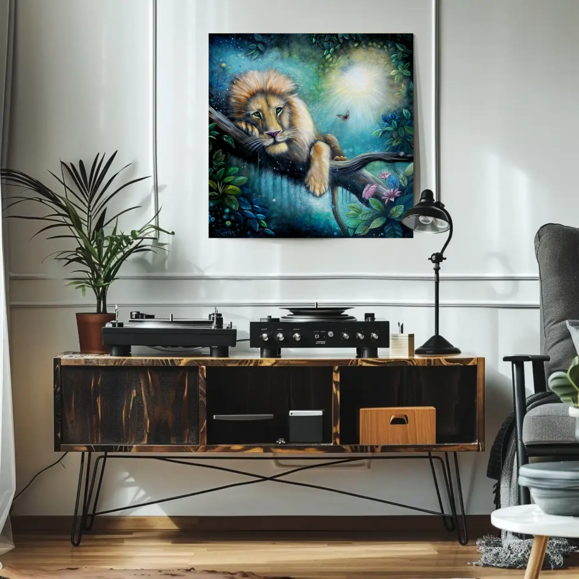 Keeper of Radiant Stillness Lion in Moonlight Matte Canvas Art – Stretched 1.25" product thumbnail image Keeper of Radiant Stillness Lion in Moonlight Matte Canvas Art – Stretched 1.25" product thumbnail image