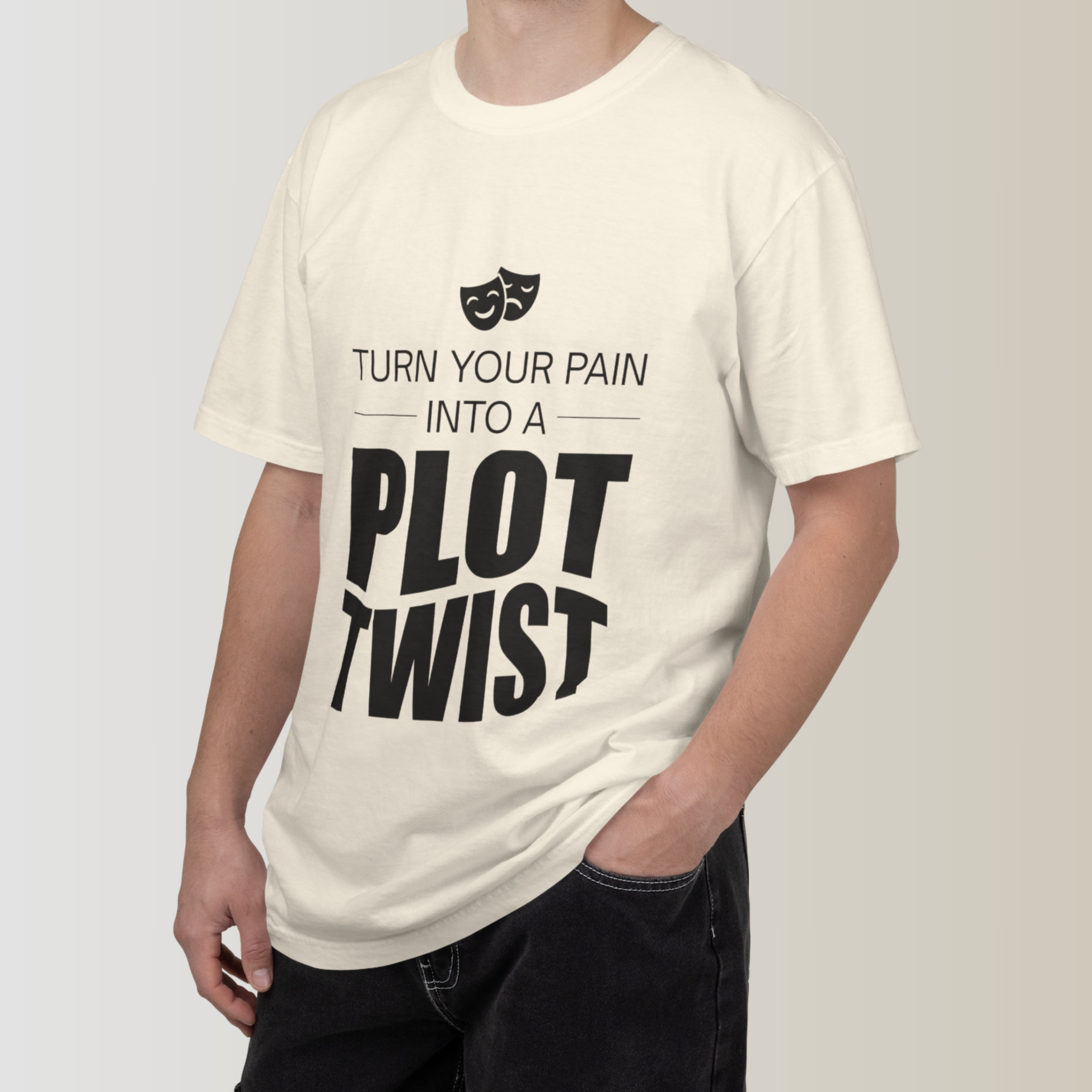 Turn Your Pain Into a Plot Twist – INSPO Tee | Daily Movie Inspiration product thumbnail image Turn Your Pain Into a Plot Twist – INSPO Tee | Daily Movie Inspiration product thumbnail image