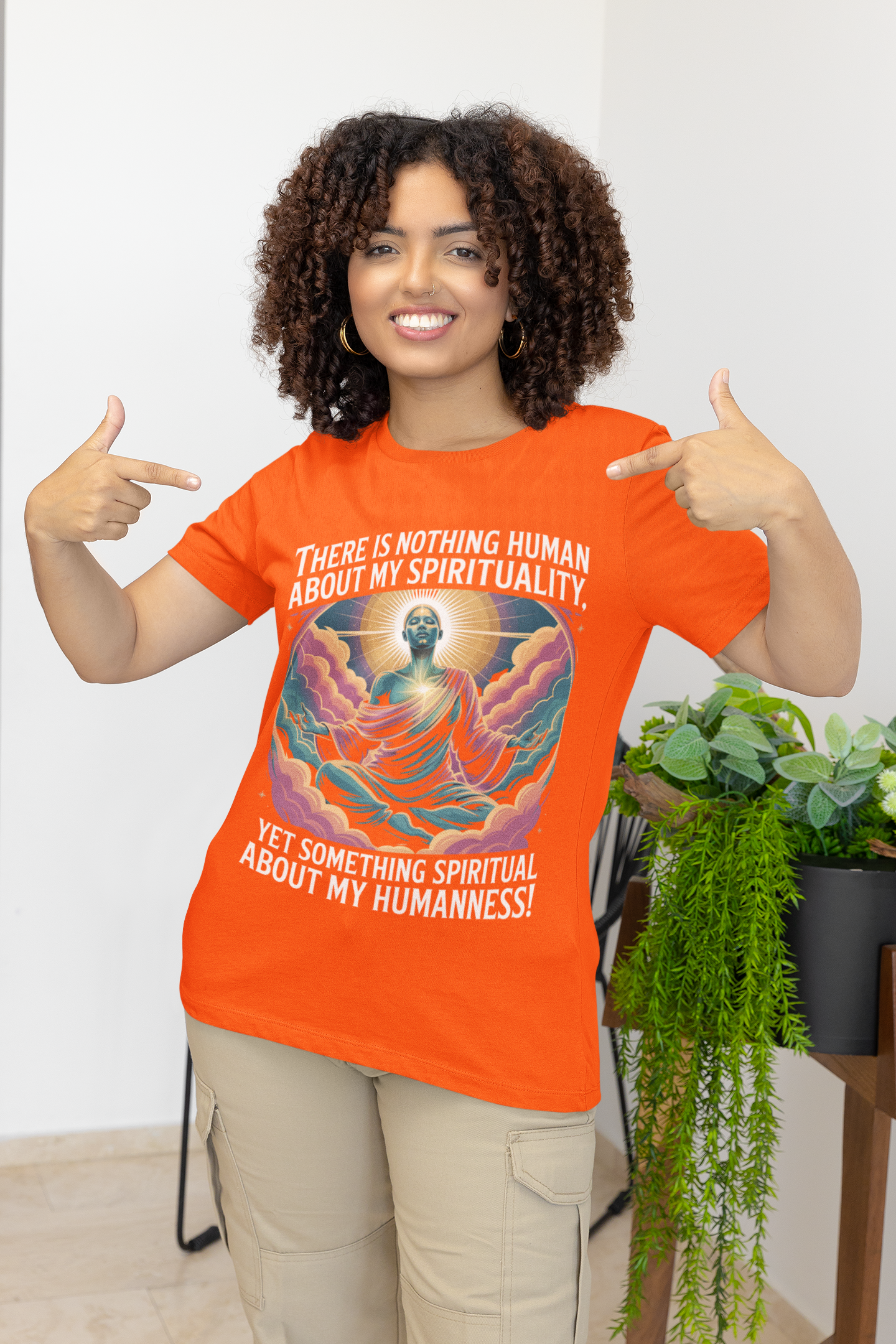 Spirituality &amp; Humanness Graphic Tee — a. (female) "There Is Nothing Human About My Spirituality" product thumbnail image