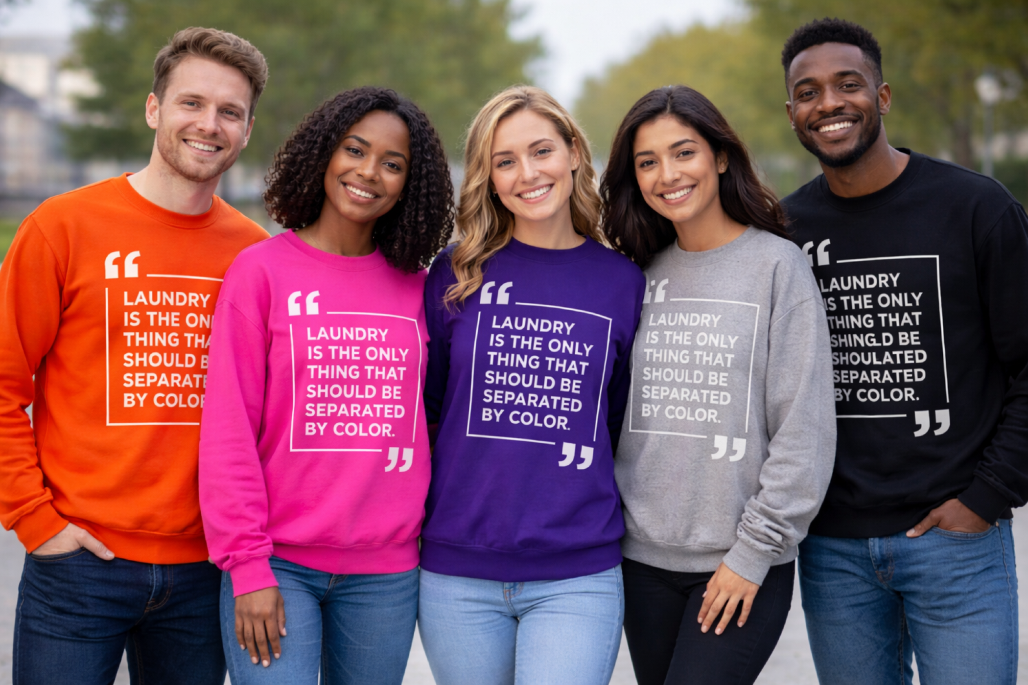  "Laundry Is The Only Thing That Should Be Separated By Color" Graphic Crewneck Sweatshirt  product thumbnail image