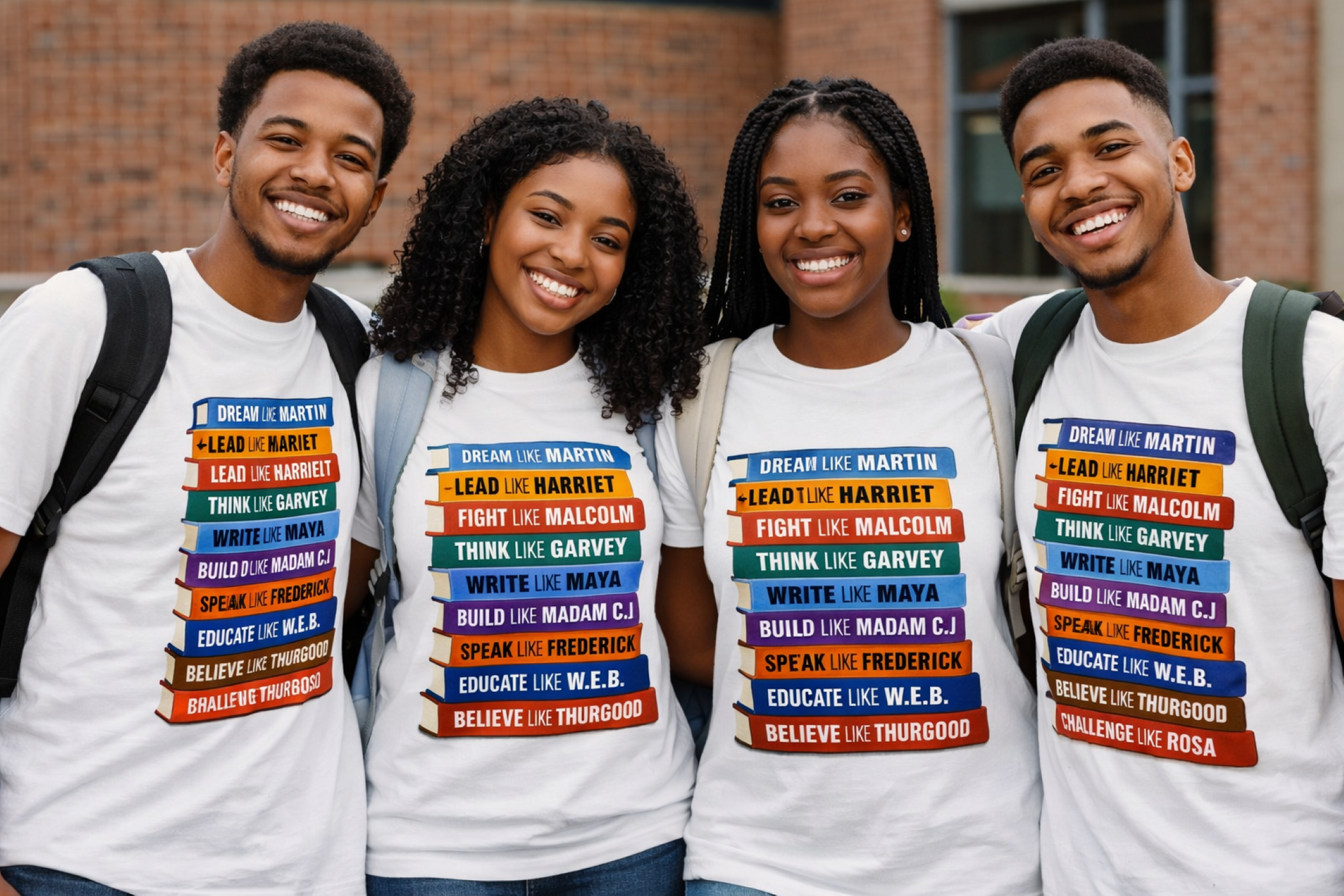 Black History Inspirational Book Stack Sweatshirt  "Dream Lead Fight Educate"