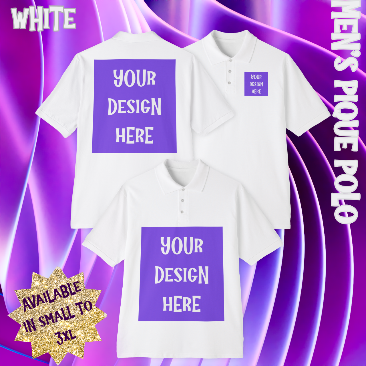 Customizable Men's Polo — Left Chest Logo Print (Bulk Discounts &amp; Design Service) product thumbnail image