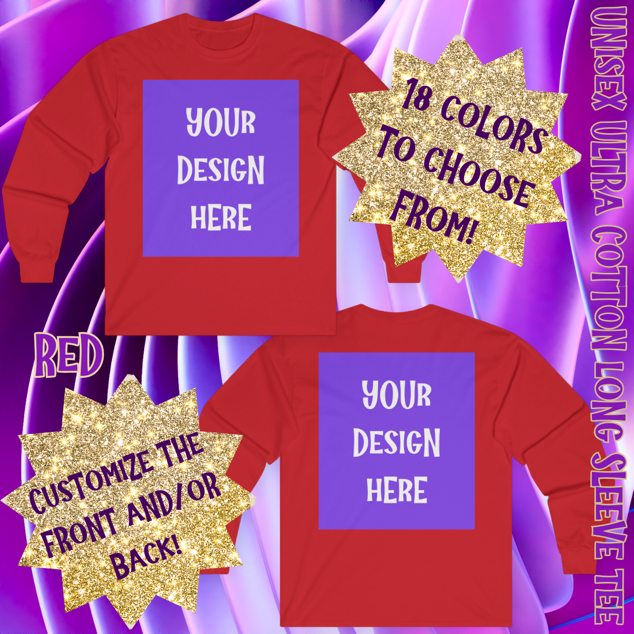 Custom Logo Long Sleeve Tee — Personalized Front-Print Shirt (Email for Design &amp; Sizes 2XL–5XL) product thumbnail image