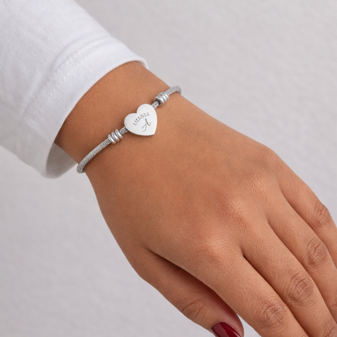 Engravable Heart Cuff Bracelet  product thumbnail image
