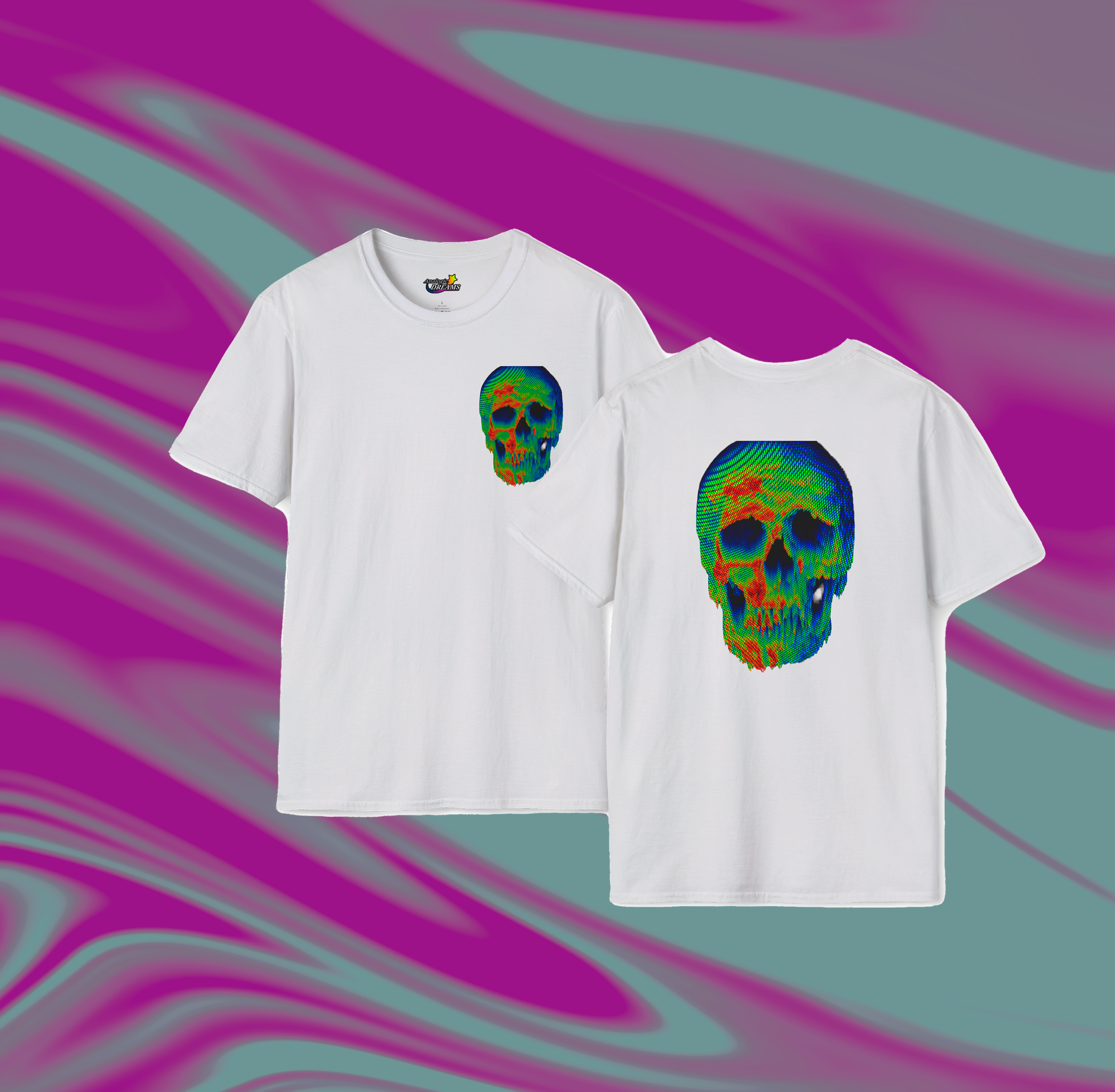 Vibrant Skull Graphic Unisex T-Shirt - Neon Style Desing Vibrant Skull Graphic Unisex T-Shirt - Neon Style Desing