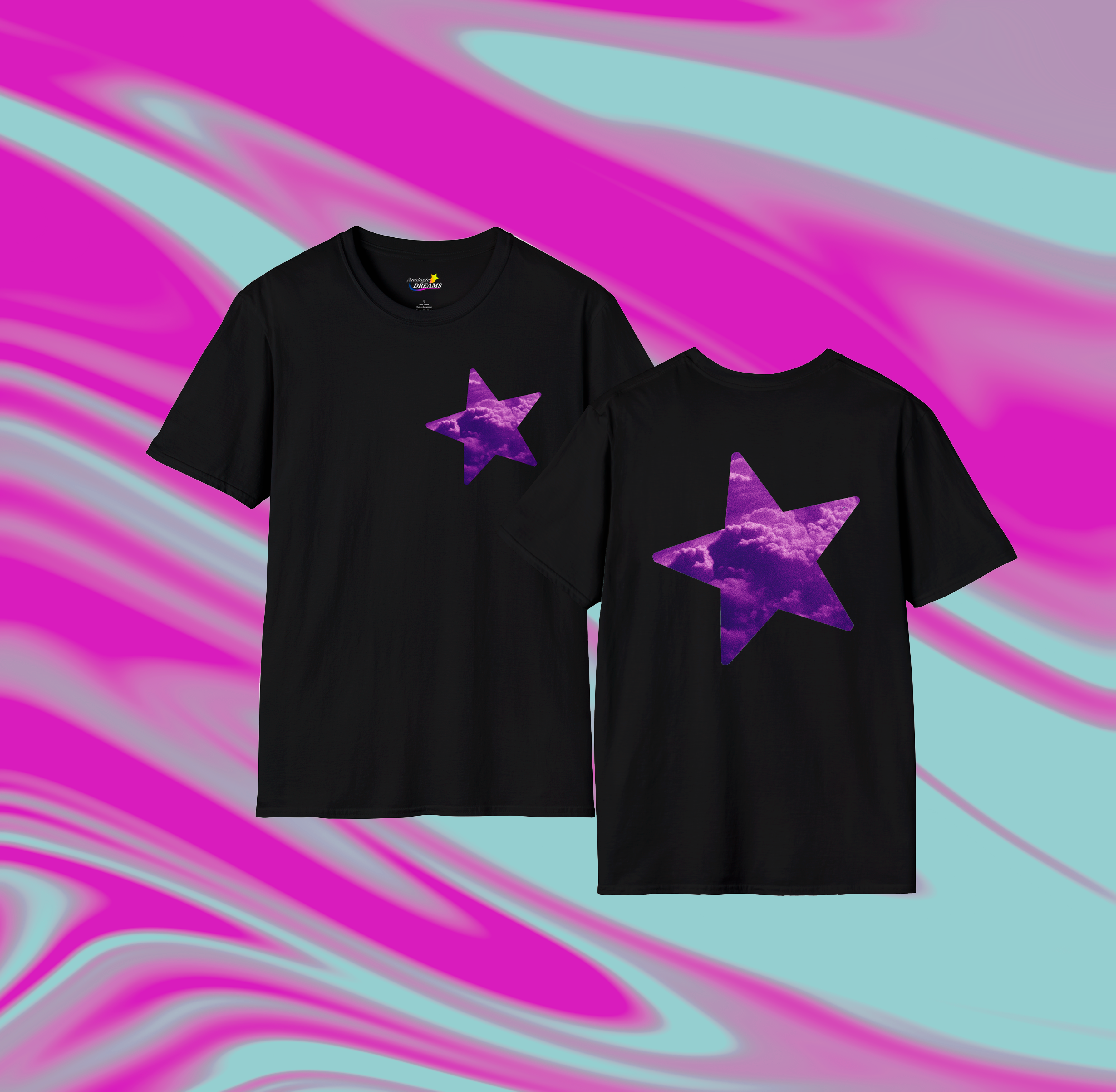 Unisex Softstyle T-Shirt with Purple Star Design - Comfortable Casual Wear for Star Lovers