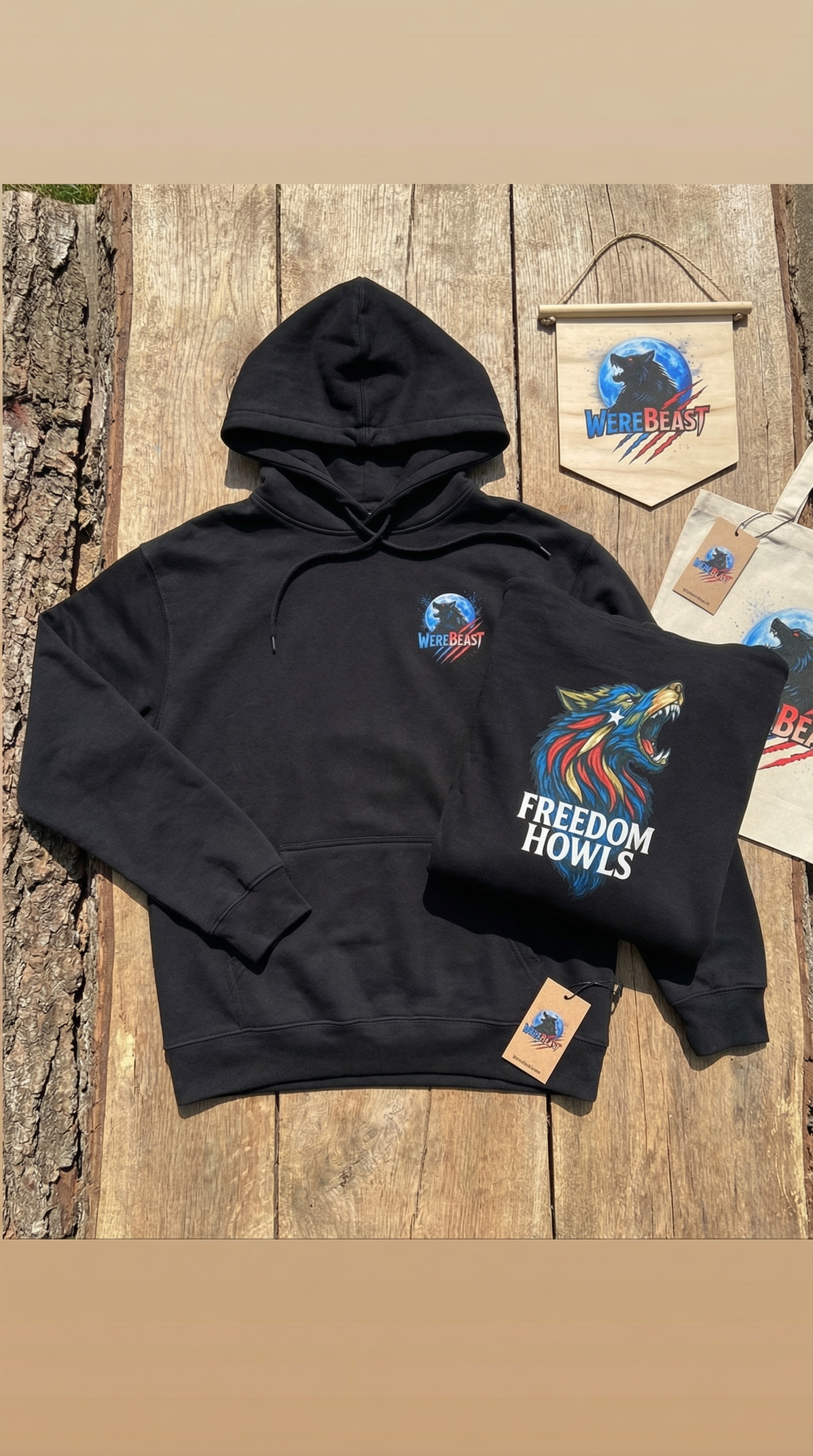 WereBeast “FREEDOM HOWLS” Hoodie – Clawlidays Drop 2 product thumbnail image