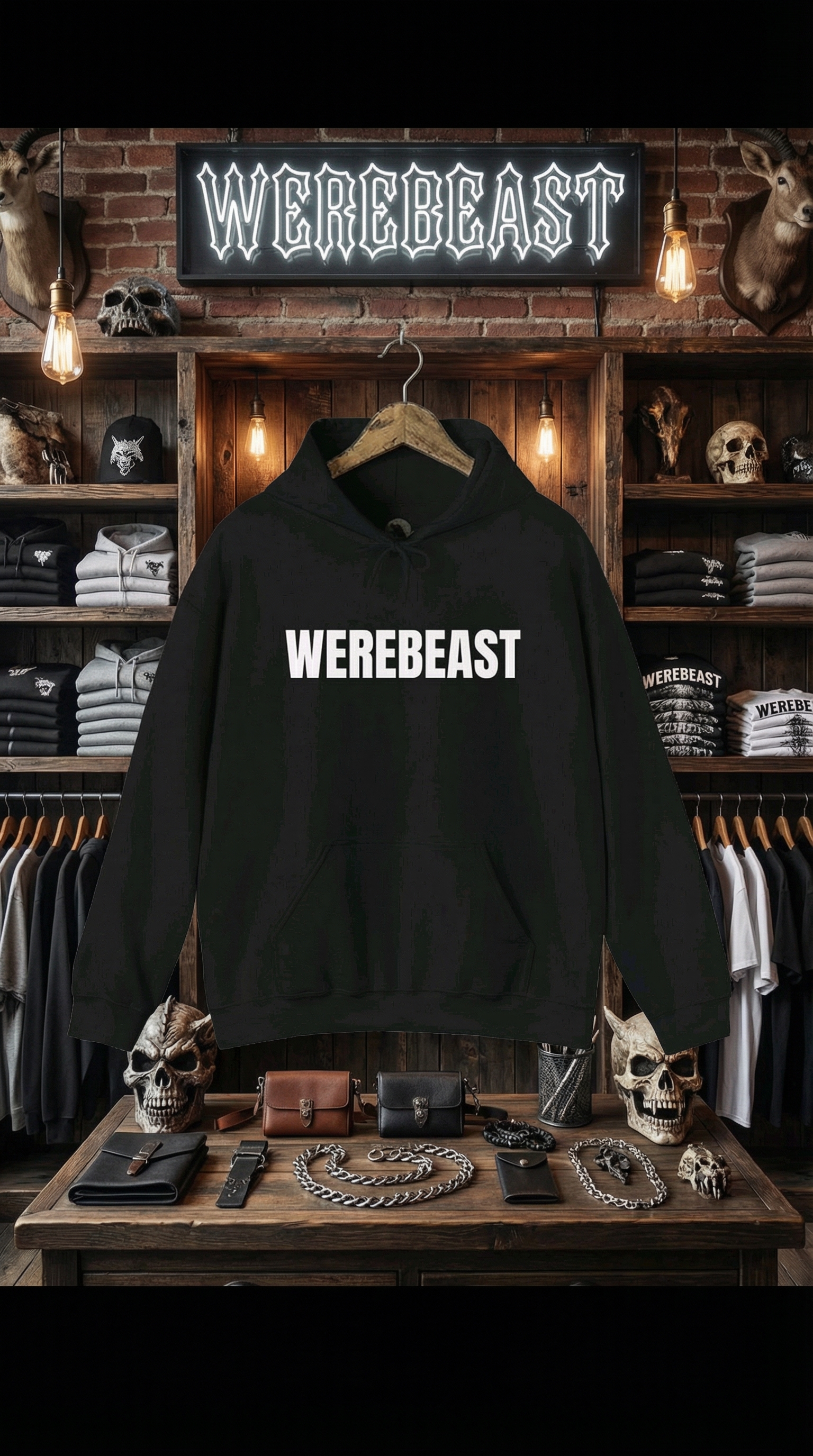WearBeast Hoodie, Heavy Blend Sweatshirt, Unisex Hooded Jumper for Nightfall, Primal Design, Gift for Hunters, Forged in the Hunt, Warm product thumbnail image