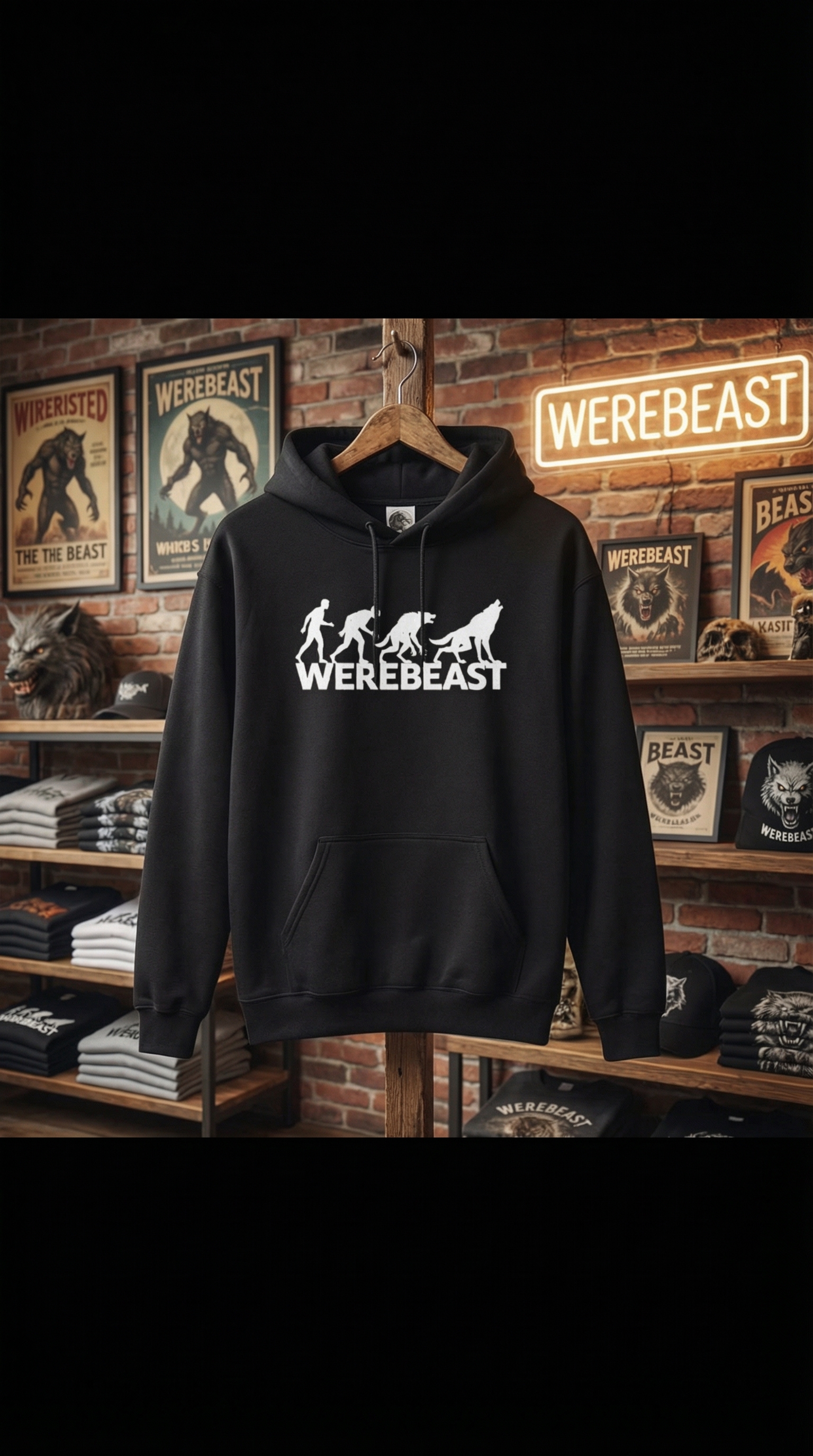 🔥 “Evolution of the WereBeast” Hoodie 🐺 product thumbnail image 🔥 “Evolution of the WereBeast” Hoodie 🐺 product thumbnail image