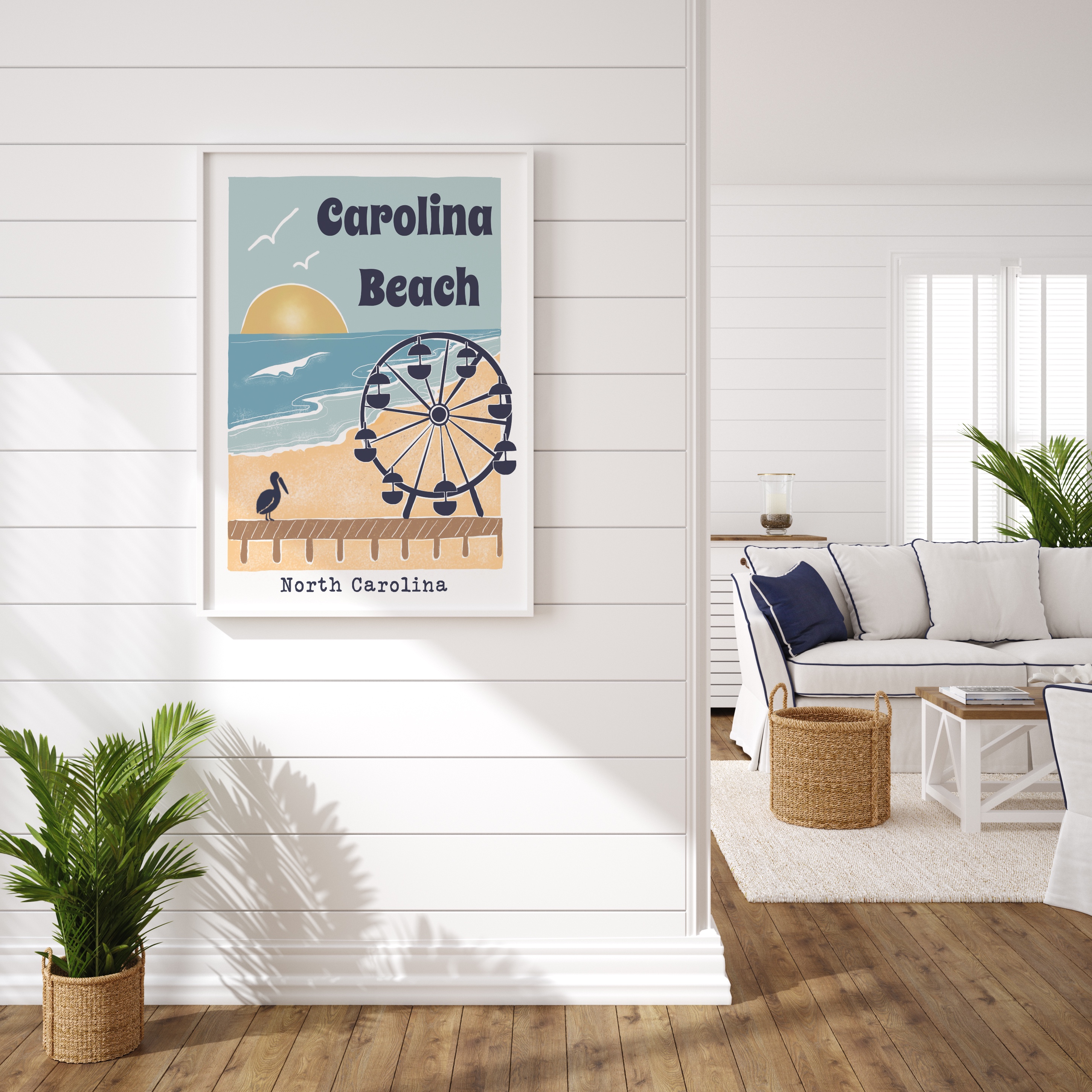Vintage Carolina Beach Boardwalk Ferris Wheel Matte Poster product thumbnail image Vintage Carolina Beach Boardwalk Ferris Wheel Matte Poster product thumbnail image