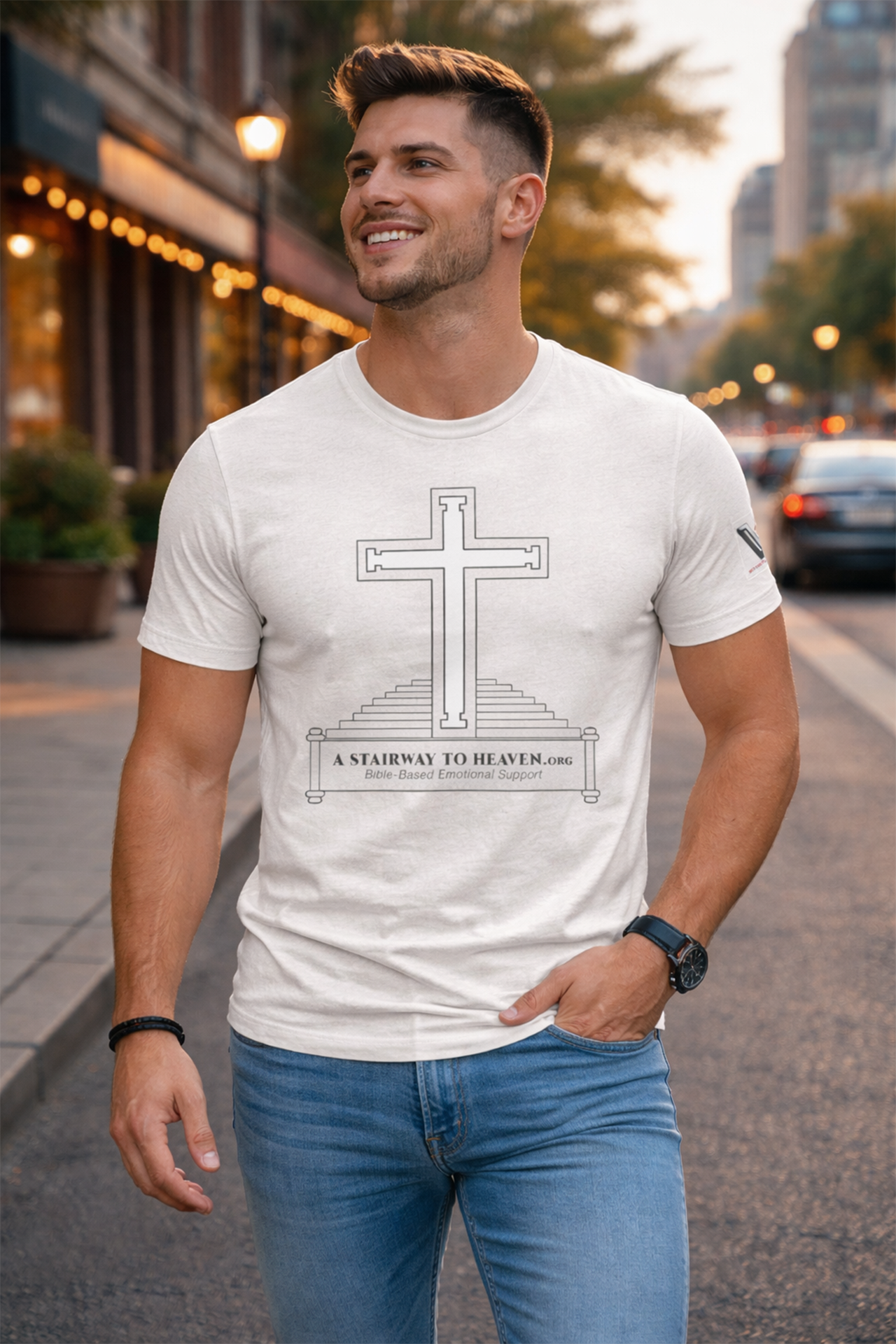 streeT-shirts - "A Stairway To Heaven" Collection - Christian Cross T‑Shirt