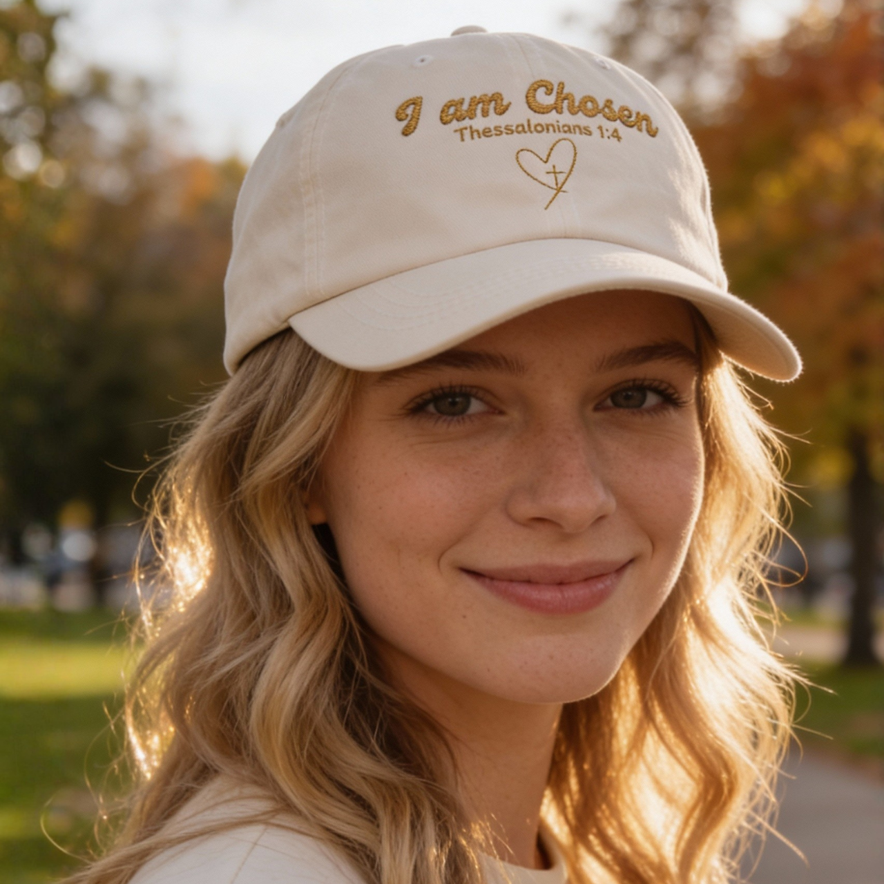'I Am Chosen' Embroidered Dad Cap – Thessalonians 1:4 Christian Hat product thumbnail image 'I Am Chosen' Embroidered Dad Cap – Thessalonians 1:4 Christian Hat product thumbnail image