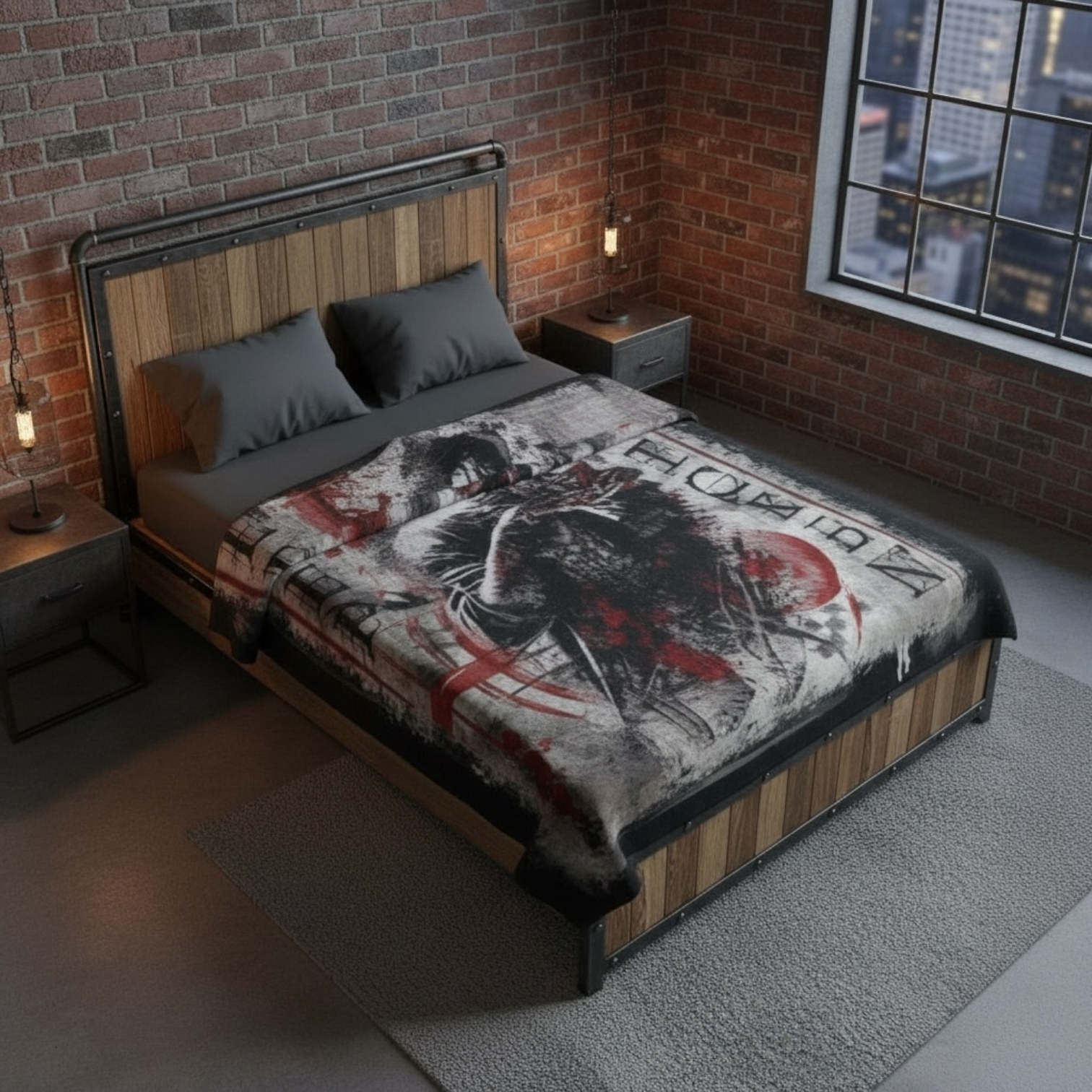 Sherpa Fleece Blanket ‘Sleep Token’ Vintage Grunge — Vessel Trash Polka Fleece Throw product thumbnail image