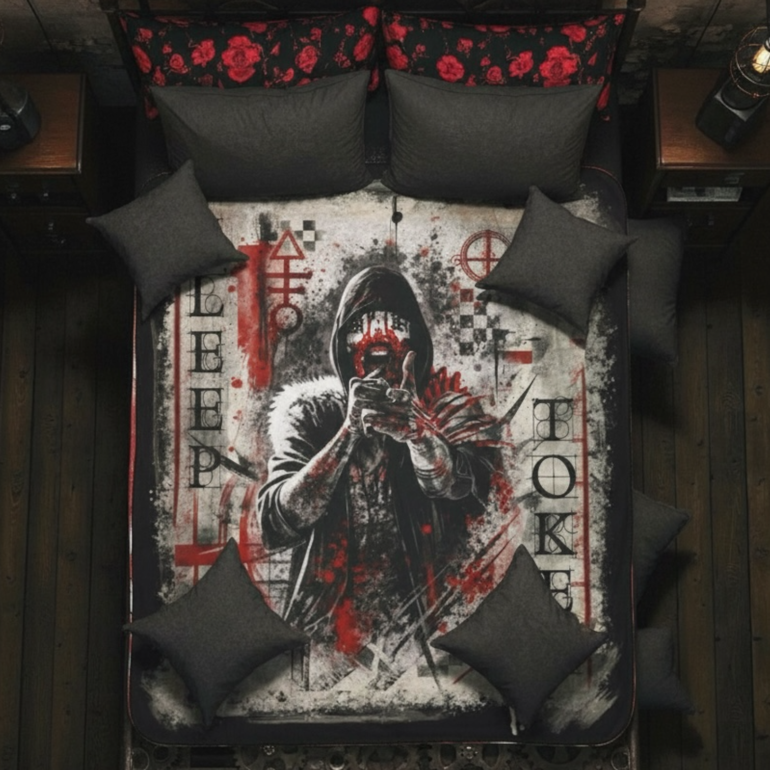 Sherpa Fleece Blanket ‘Sleep Token’ Vintage Grunge — Vessel Trash Polka Fleece Throw product thumbnail image Sherpa Fleece Blanket ‘Sleep Token’ Vintage Grunge — Vessel Trash Polka Fleece Throw product thumbnail image