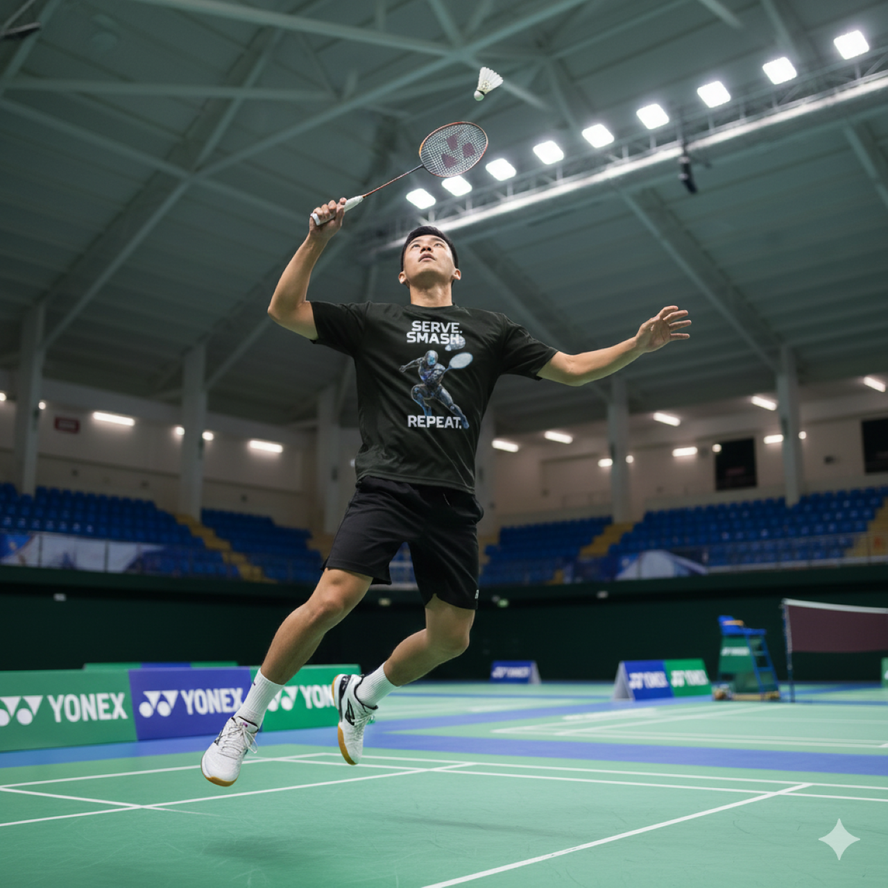 Badminton 'Serve, Smash, Repeat' Performance T-Shirt