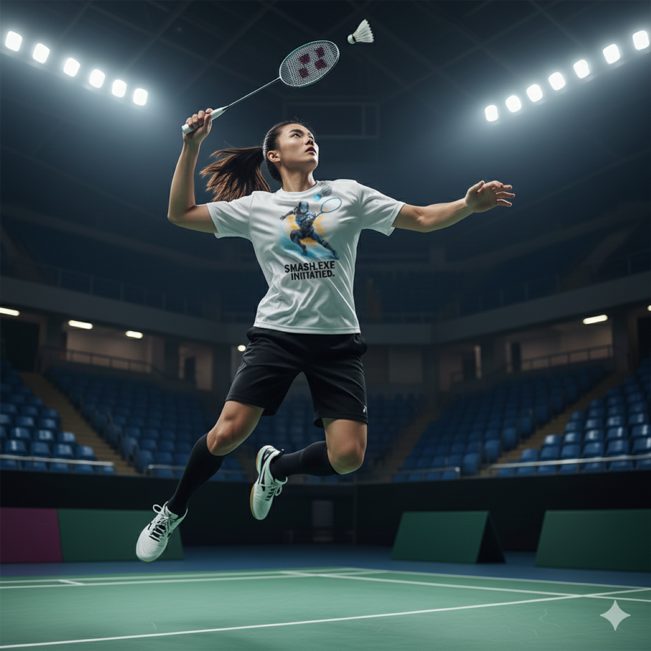 Smash.exe Initiated Badminton Tee — AI Quantum Performance Shirt product thumbnail image