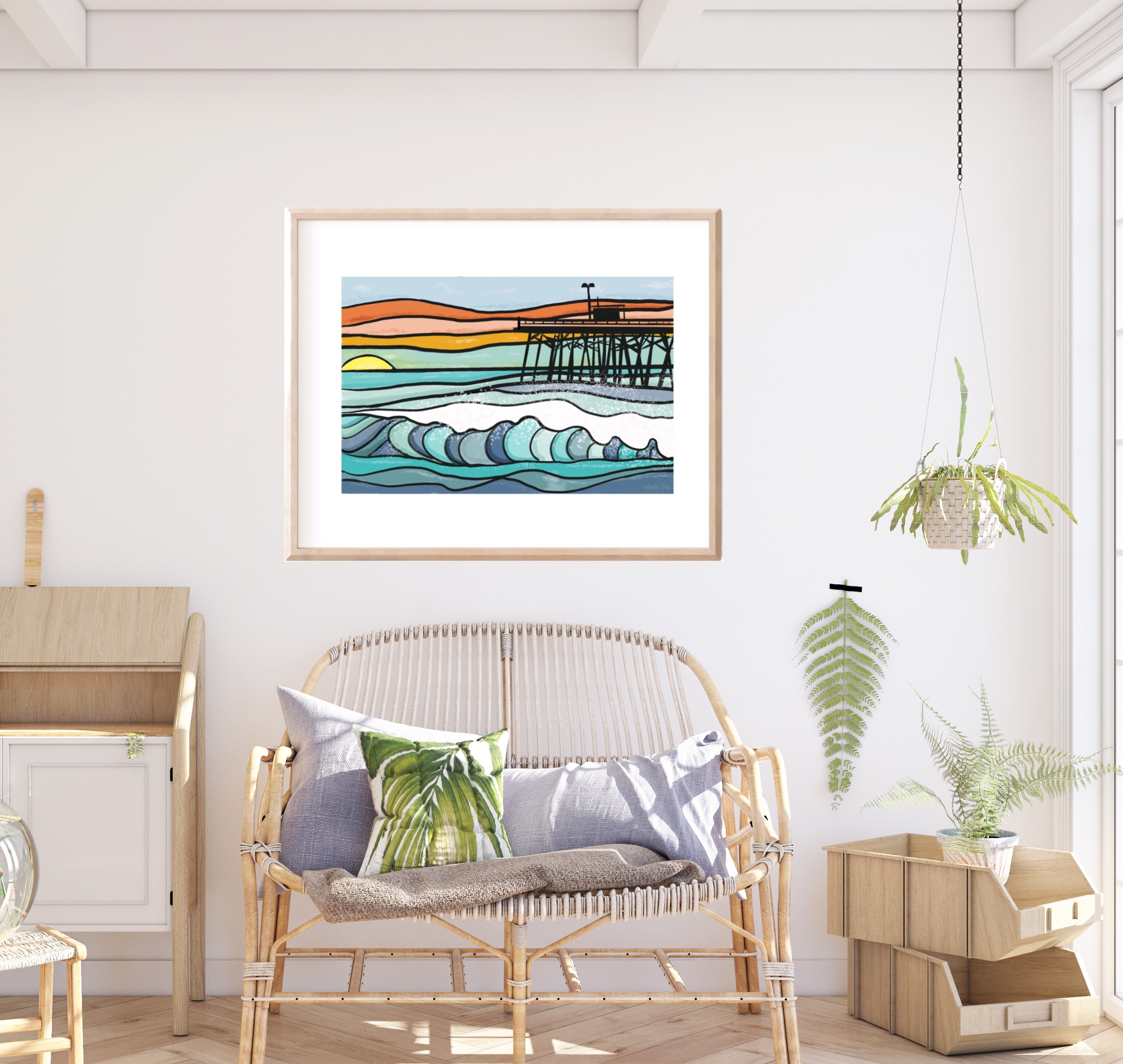 Sunrise Pier Rainbow Sky Poster — Vibrant Waves Wall Art product thumbnail image Sunrise Pier Rainbow Sky Poster — Vibrant Waves Wall Art product thumbnail image