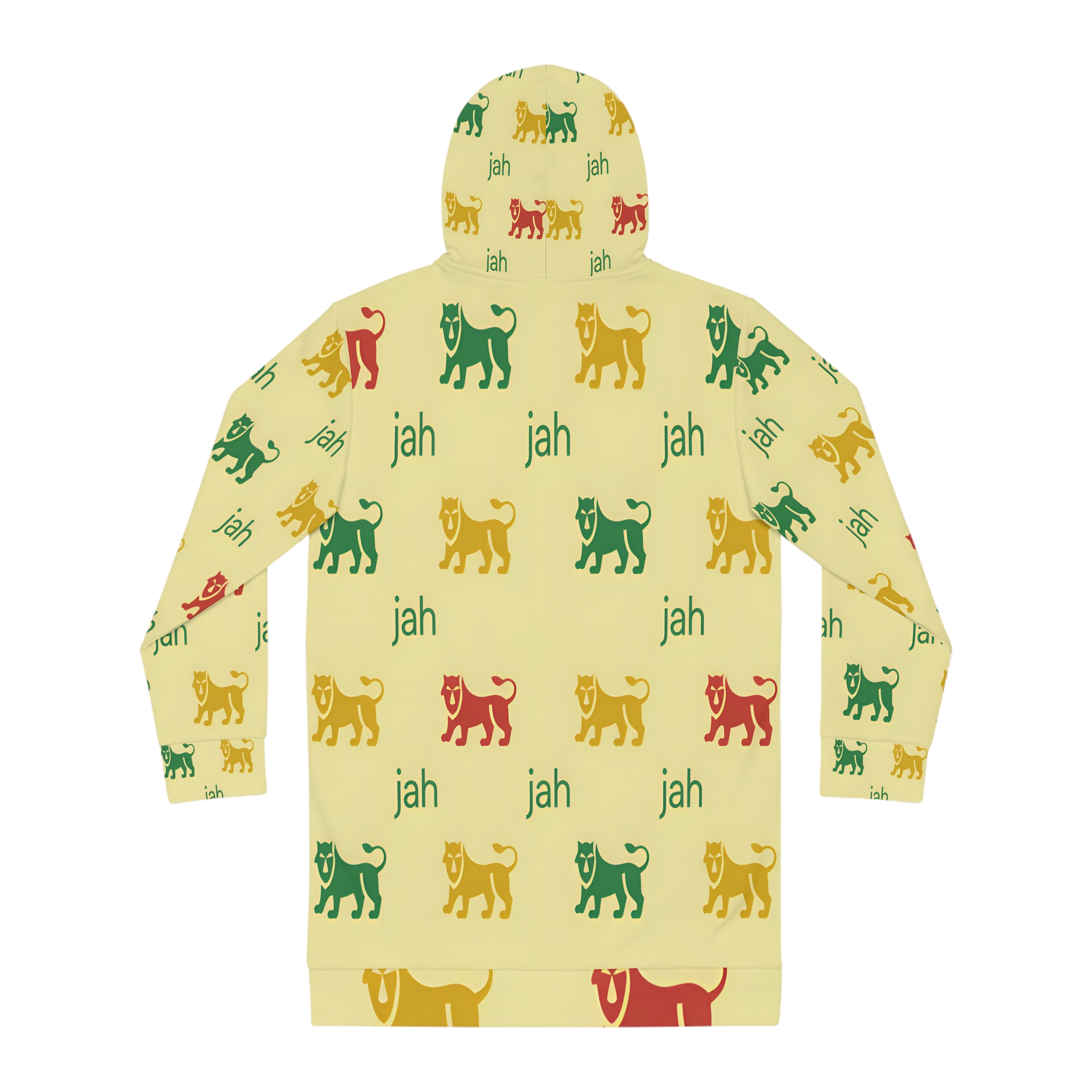  Hoodie Dress - Rasta Lion Pattern — 'jah' All-Over Print product thumbnail image