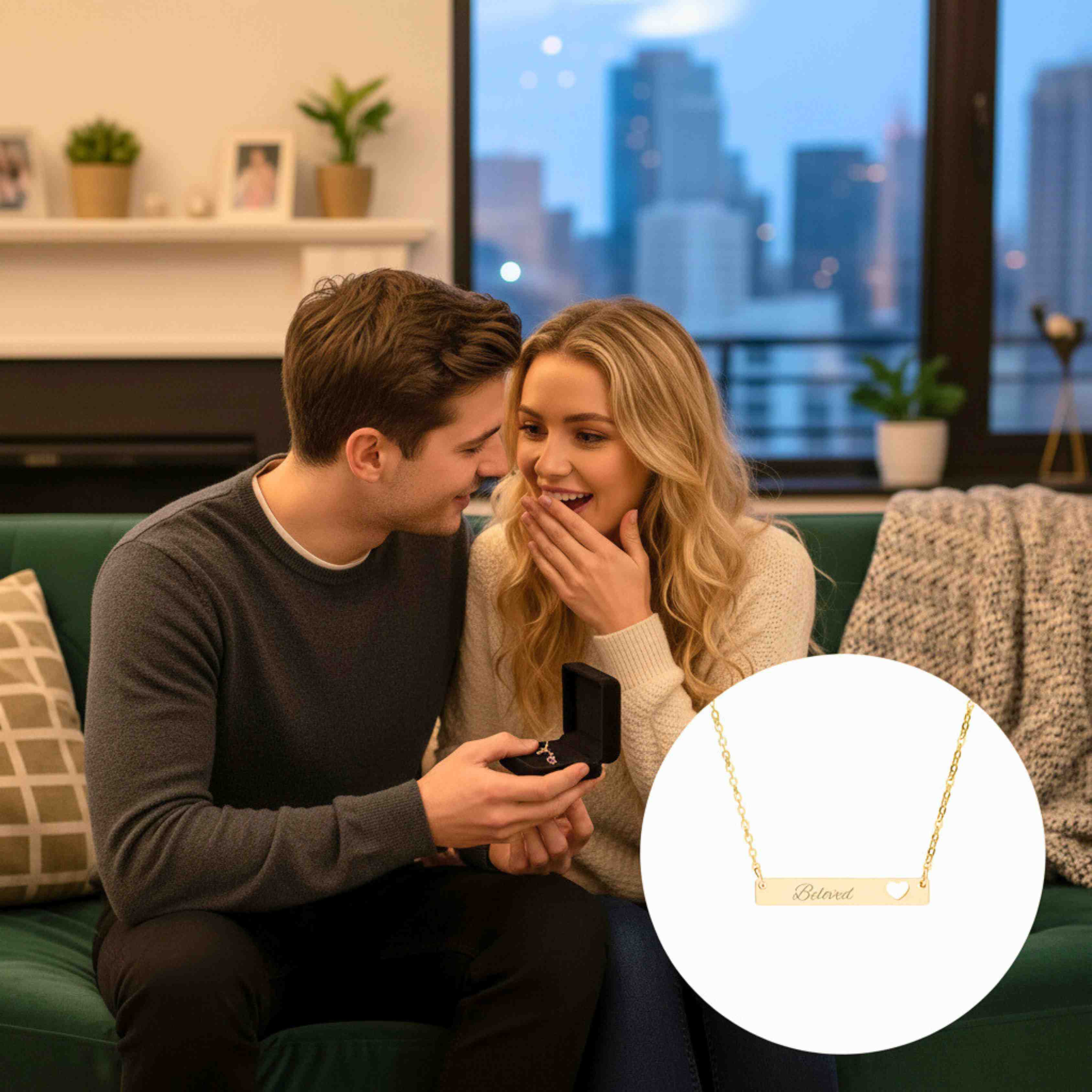 The Beloved Collection | Cutout Heart Bar Necklace, Engraved Name Bar Necklace | Personalized Bar Pendant product thumbnail image The Beloved Collection | Cutout Heart Bar Necklace, Engraved Name Bar Necklace | Personalized Bar Pendant product thumbnail image