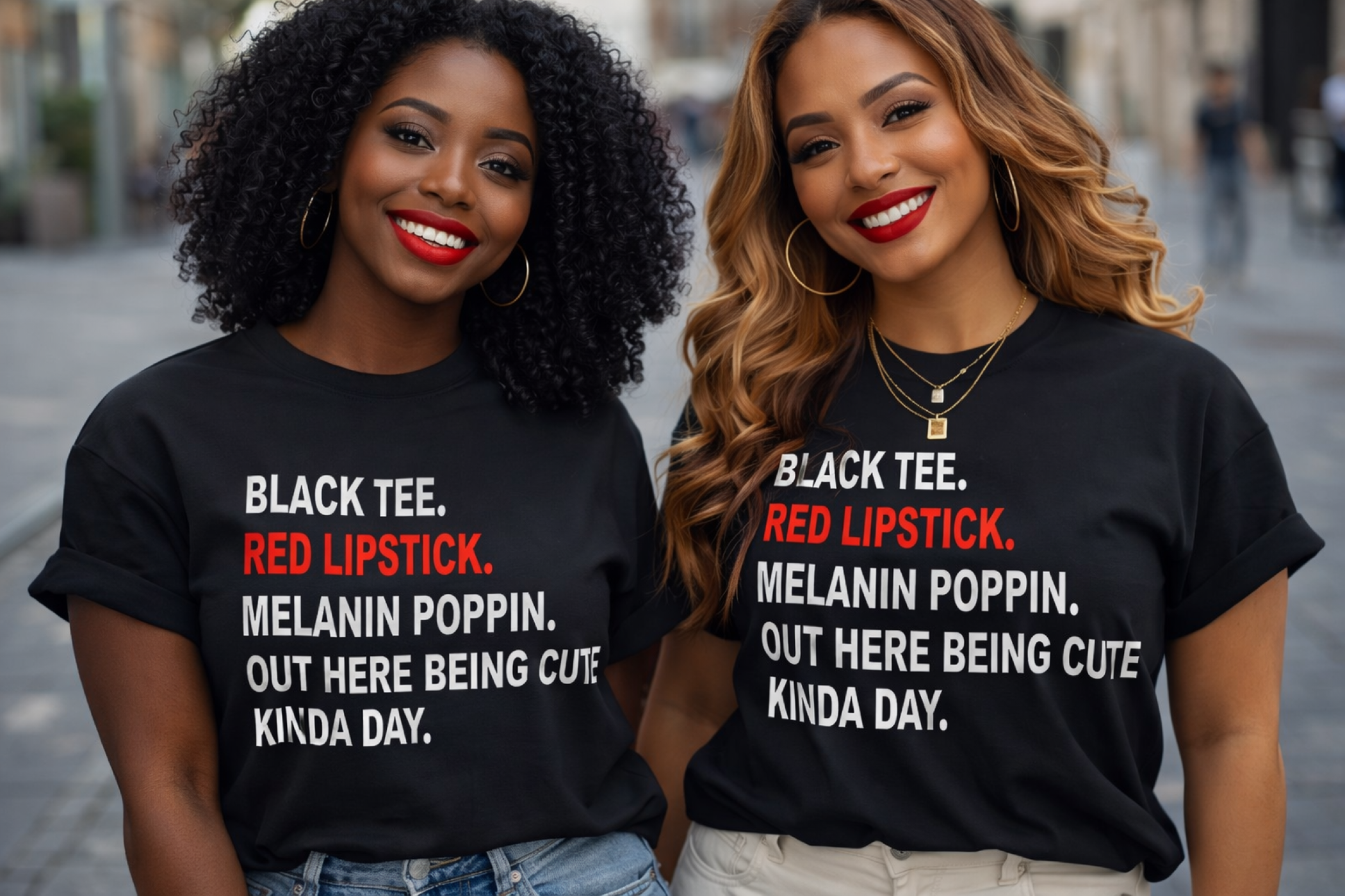 Melanin Poppin’ 'Out Here Being Cute Kinda Day' T-Shirt