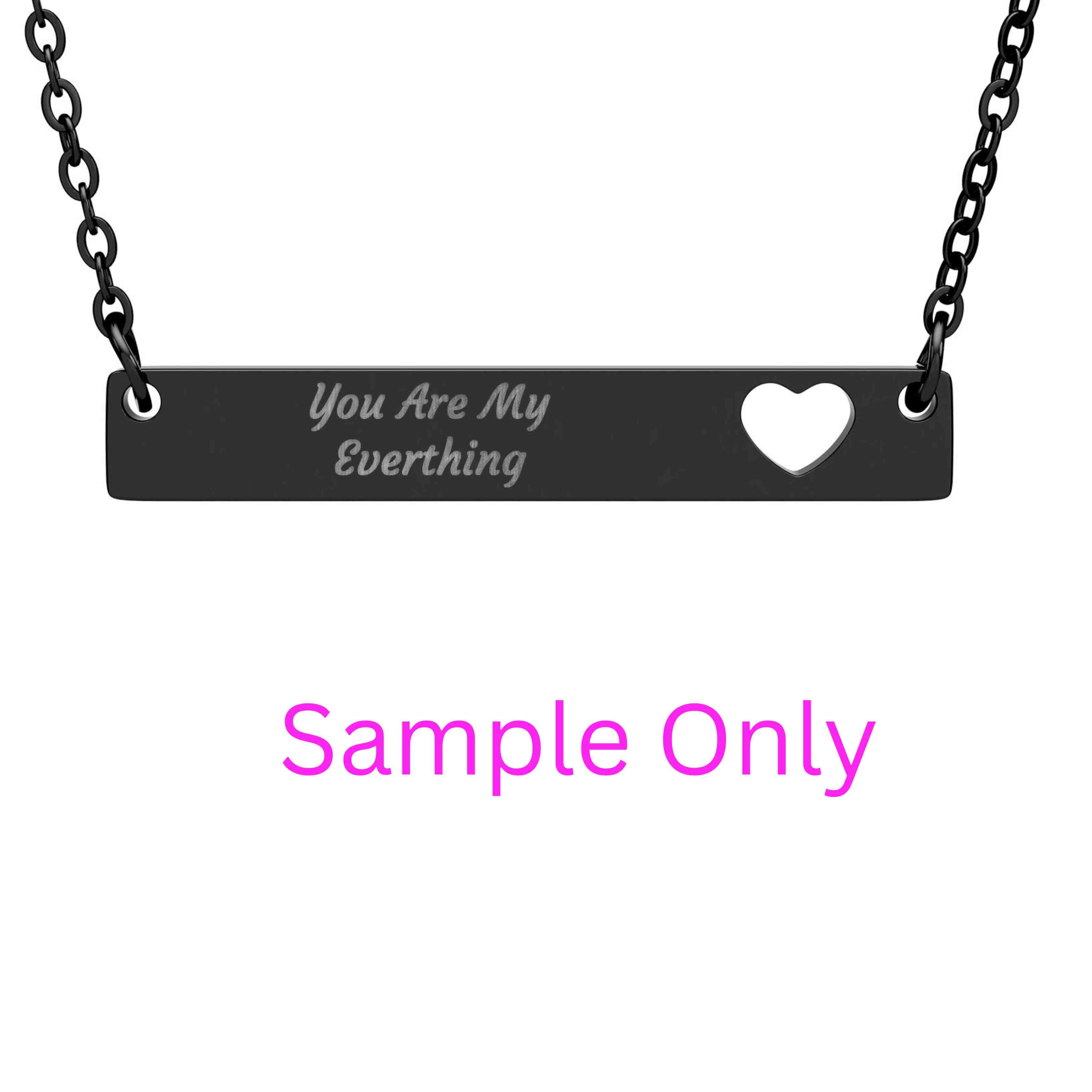 The Beloved Collection | Cutout Heart Bar Necklace, Engraved Name Bar Necklace | Personalized Bar Pendant product thumbnail image The Beloved Collection | Cutout Heart Bar Necklace, Engraved Name Bar Necklace | Personalized Bar Pendant product thumbnail image