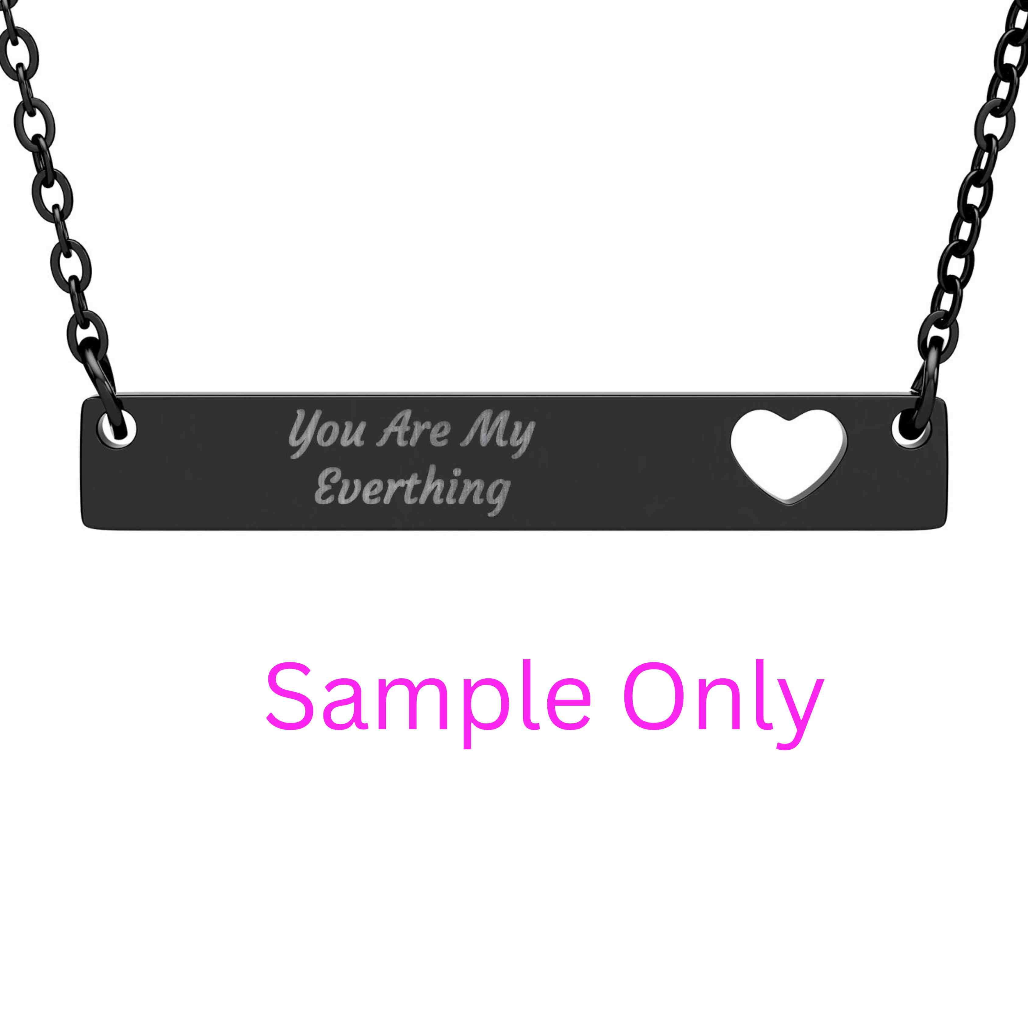 The Beloved Collection | Cutout Heart Bar Necklace, Engraved Name Bar Necklace | Personalized Bar Pendant product thumbnail image The Beloved Collection | Cutout Heart Bar Necklace, Engraved Name Bar Necklace | Personalized Bar Pendant product thumbnail image