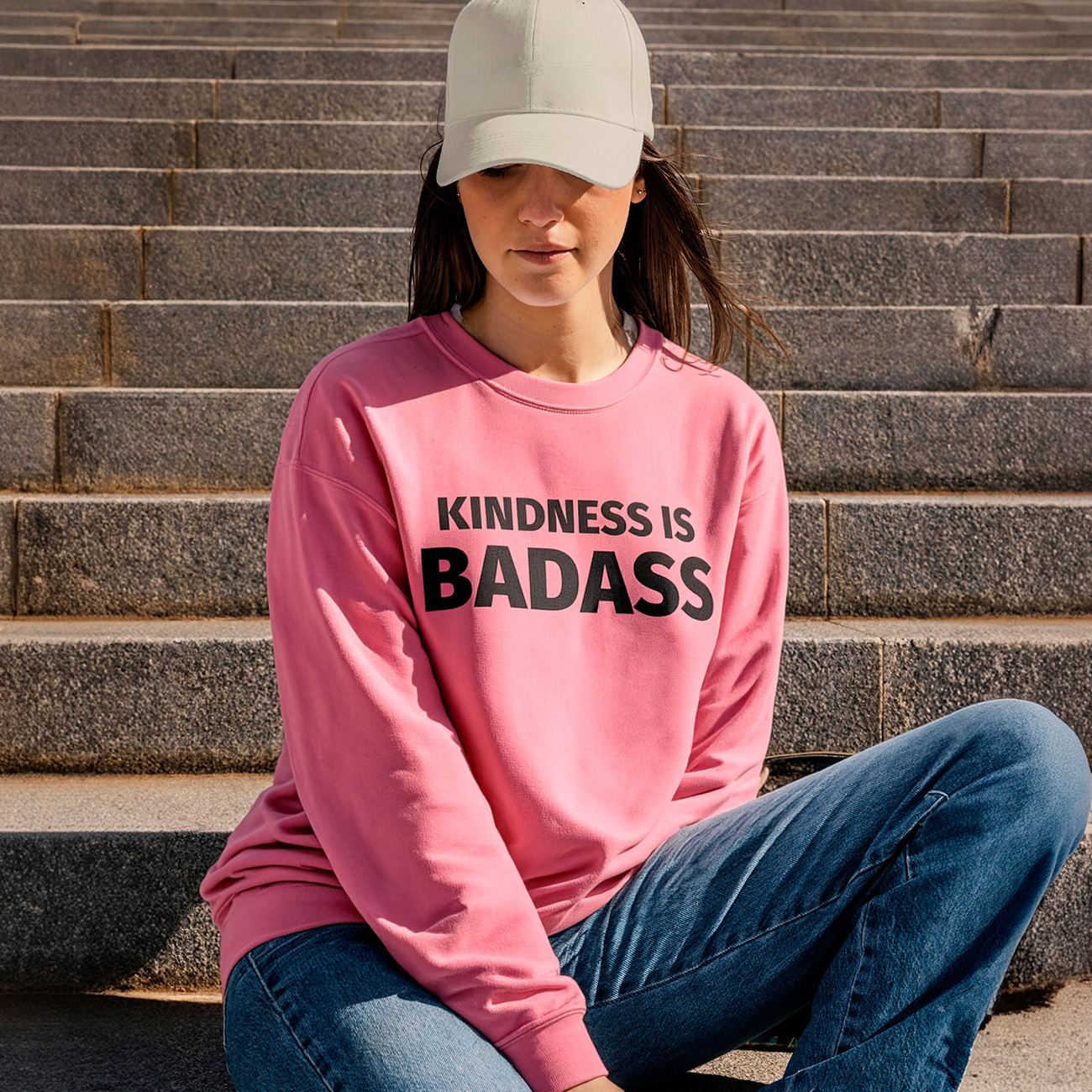 Kindness Is Badass Crewneck Sweatshirt product thumbnail image