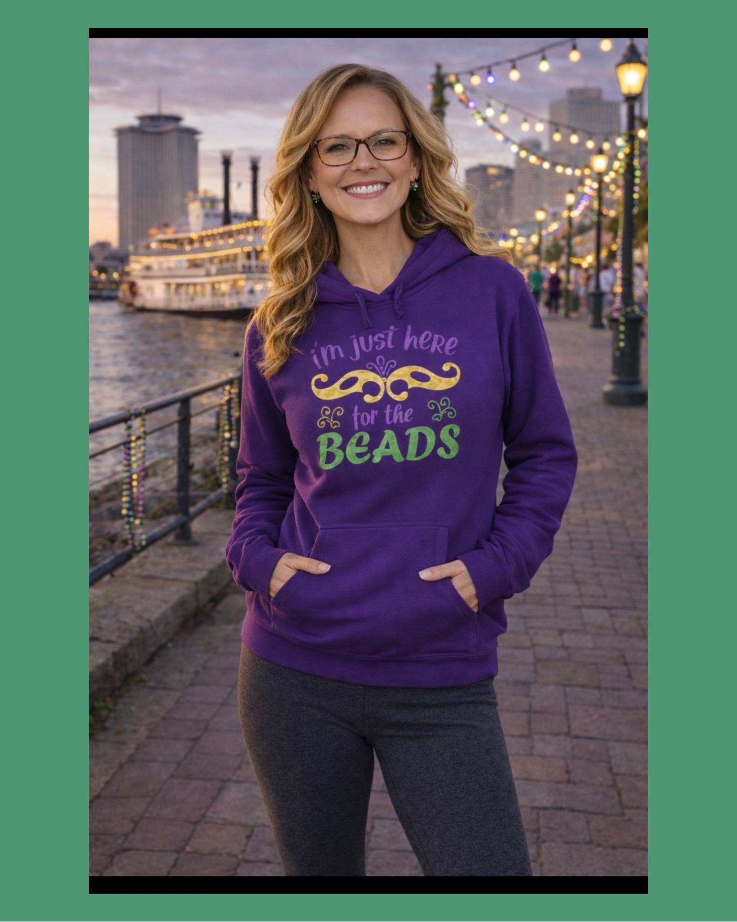 "I'm Just Here for the Beads" ultra comfy hoodie! product thumbnail image "I'm Just Here for the Beads" ultra comfy hoodie! product thumbnail image