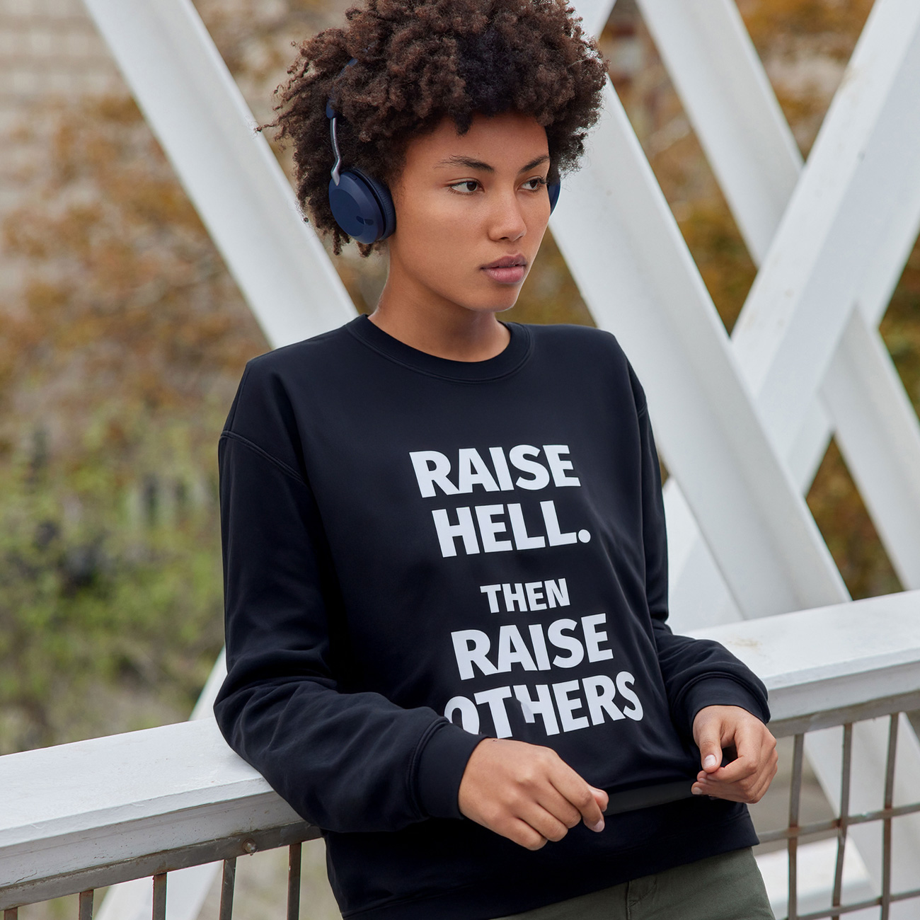 Raise Hell Then Raise Others Sweatshirt — Bold Activist Crewneck product thumbnail image
