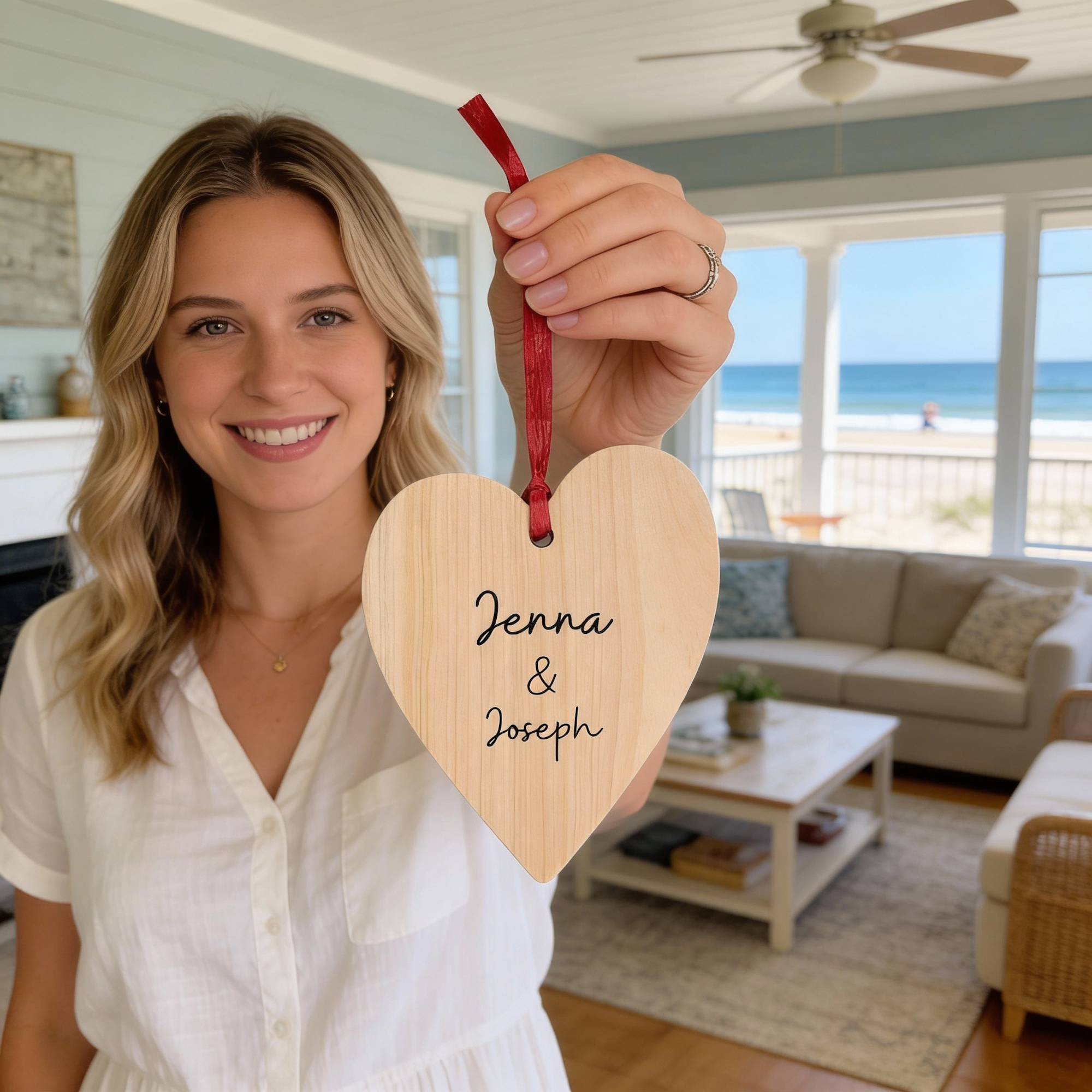 Personalized Wood Heart Ornament or Magnet, Couple Names Year, Anniversary Wedding Keepsake, Romantic Home Decor product thumbnail image Personalized Wood Heart Ornament or Magnet, Couple Names Year, Anniversary Wedding Keepsake, Romantic Home Decor product thumbnail image