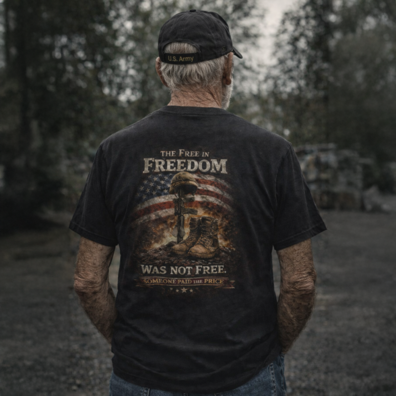 “The Free in Freedom Was Not Free” Patriotic Military Remembrance Tee “The Free in Freedom Was Not Free” Patriotic Military Remembrance Tee