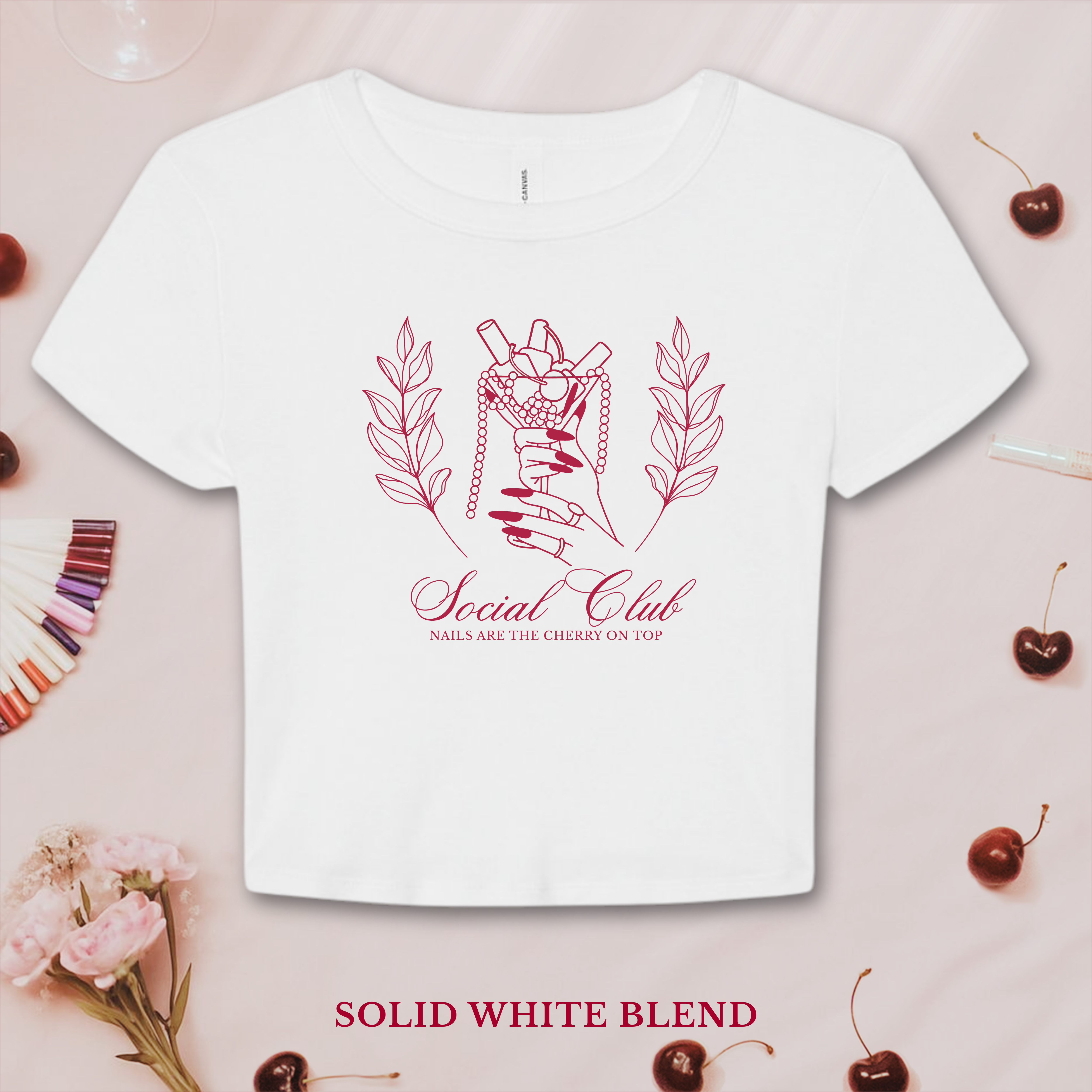 Vintage Cherry Martini Nail Social Club; Bella and Canvas Baby Tee product thumbnail image