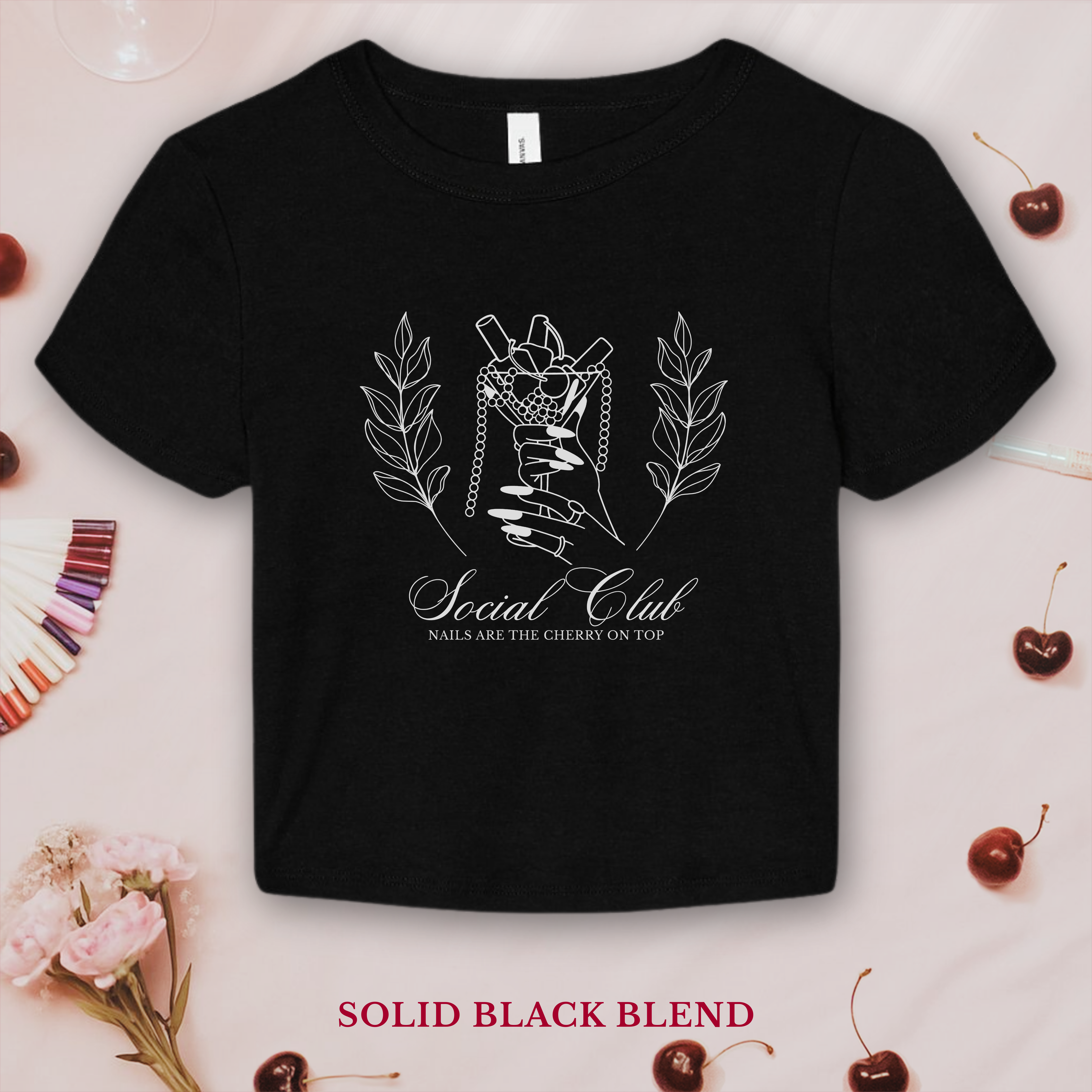 Vintage Cherry Martini Nail Social Club; Bella and Canvas Baby Tee product thumbnail image