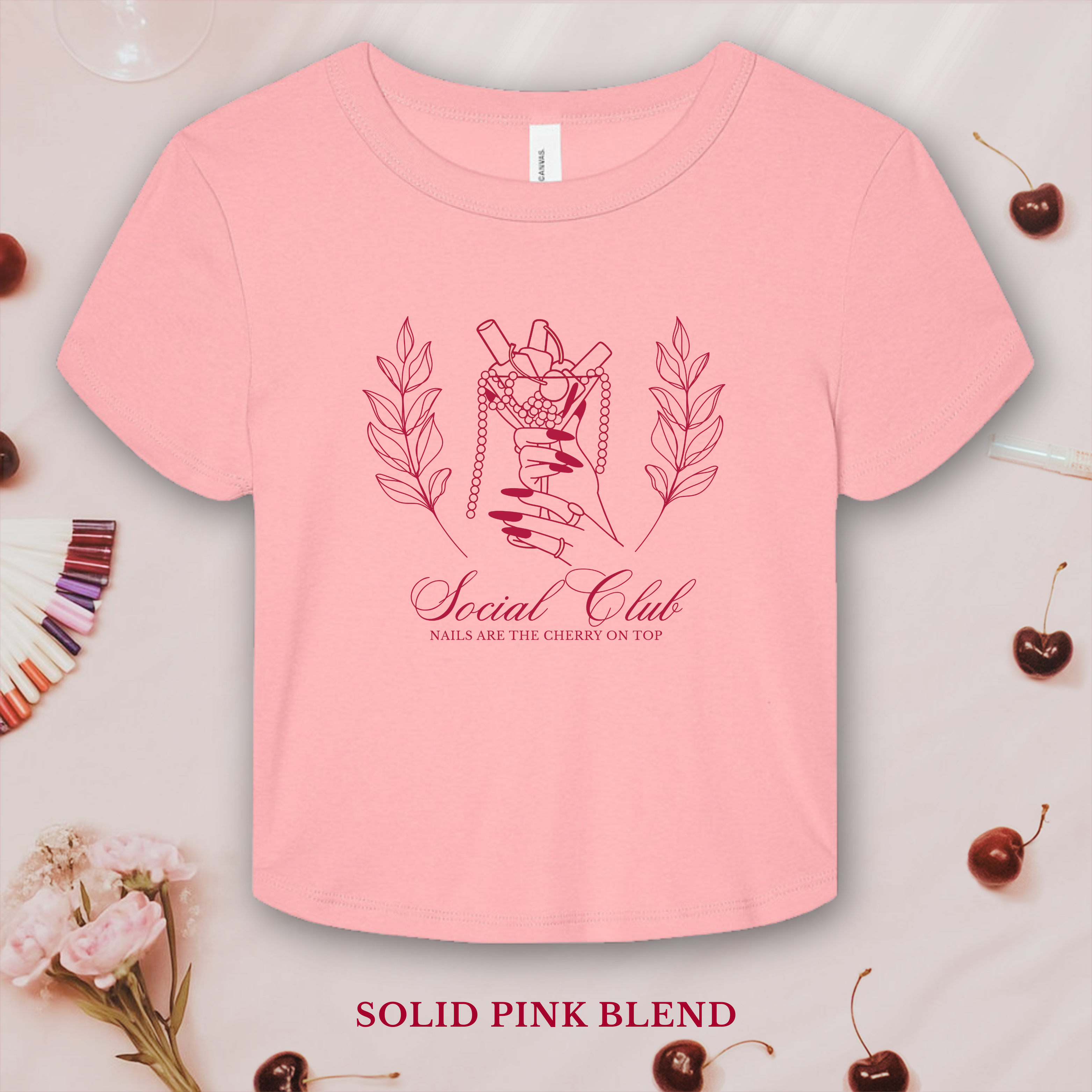 Vintage Cherry Martini Nail Social Club; Bella and Canvas Baby Tee product thumbnail image