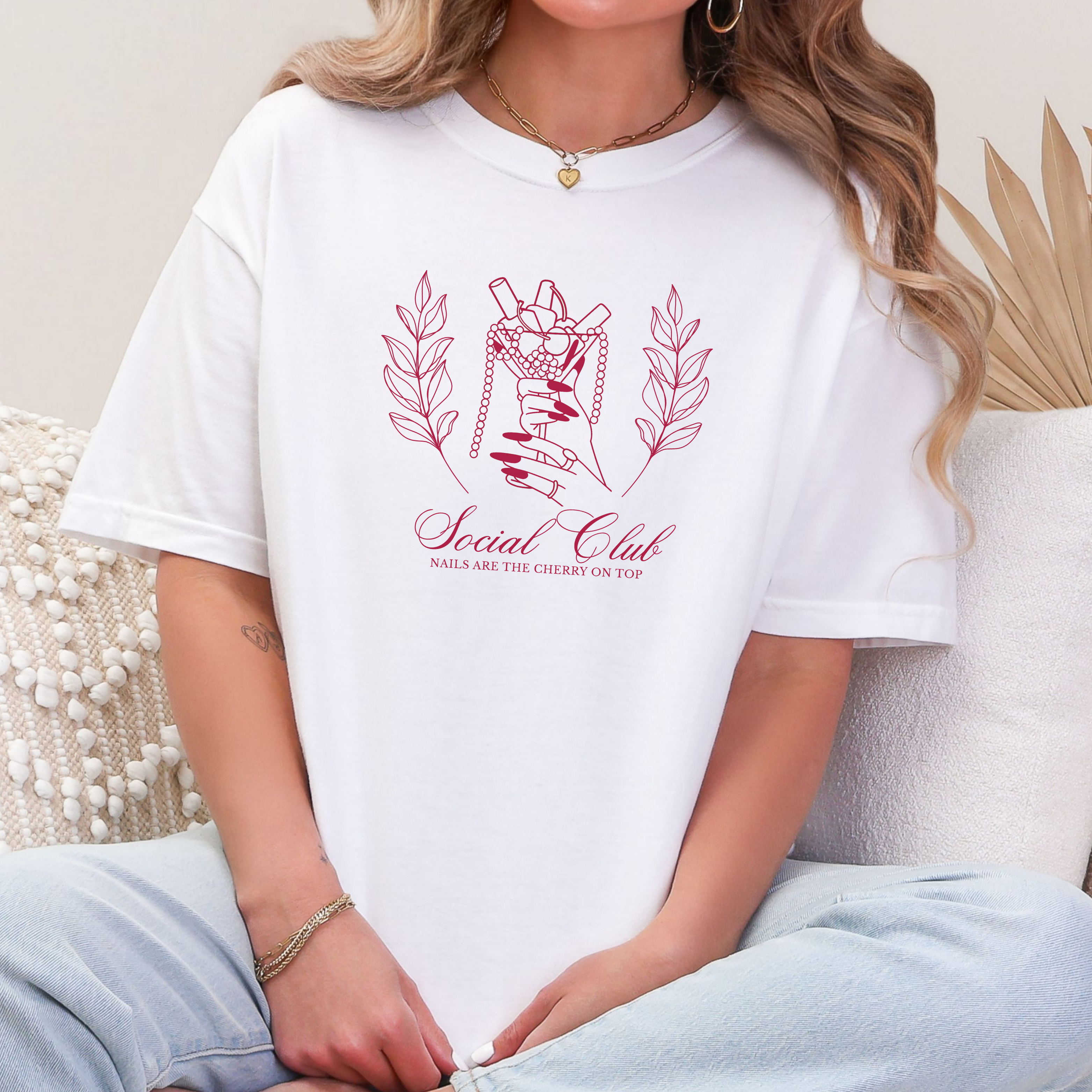  Vintage Cherry Martini Nail Social Club; Comfort Colors Tee