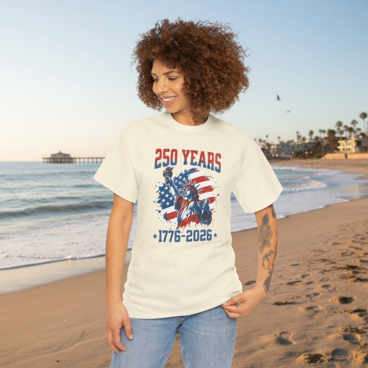 Statue of Liberty 1776-2026 T-Shirt — 250th Anniversary Distressed Flag Tribute product thumbnail image