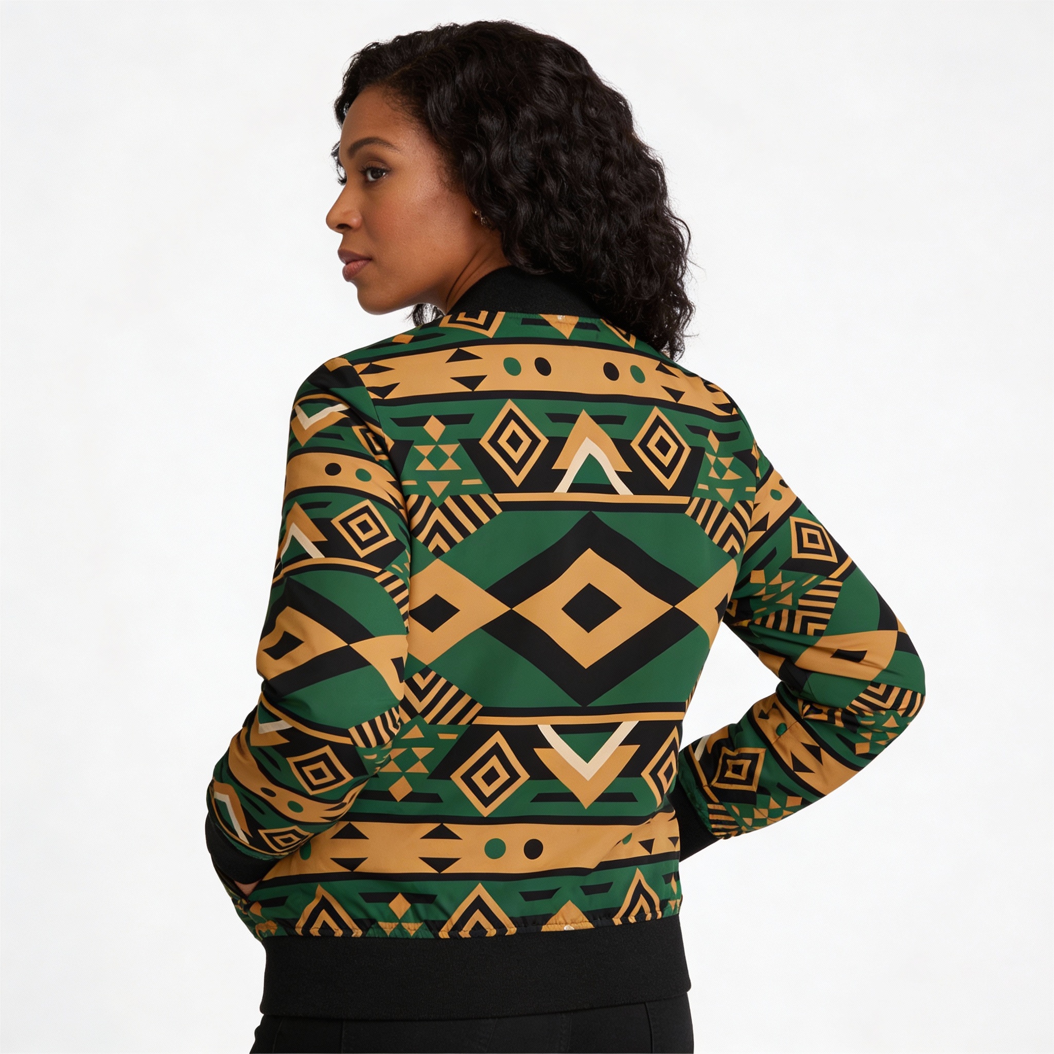 Bomber Jacket — Women Aztec Geometric - Tribal Pattern Women's Jacket product thumbnail image Bomber Jacket — Women Aztec Geometric - Tribal Pattern Women's Jacket product thumbnail image