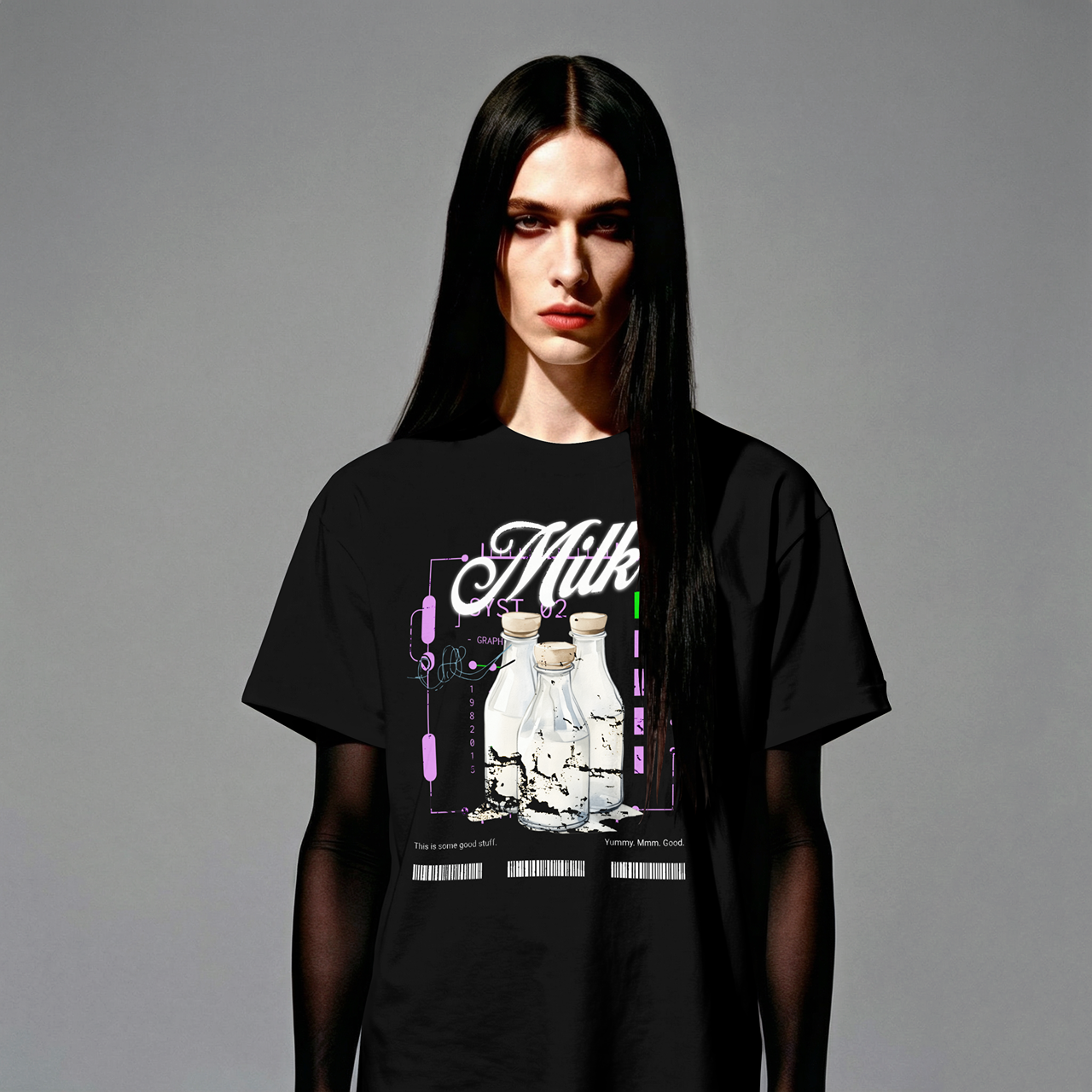 Milk Bottle Graphic T-Shirt — Retro Vaporwave Aesthetic Tee product thumbnail image Milk Bottle Graphic T-Shirt — Retro Vaporwave Aesthetic Tee product thumbnail image