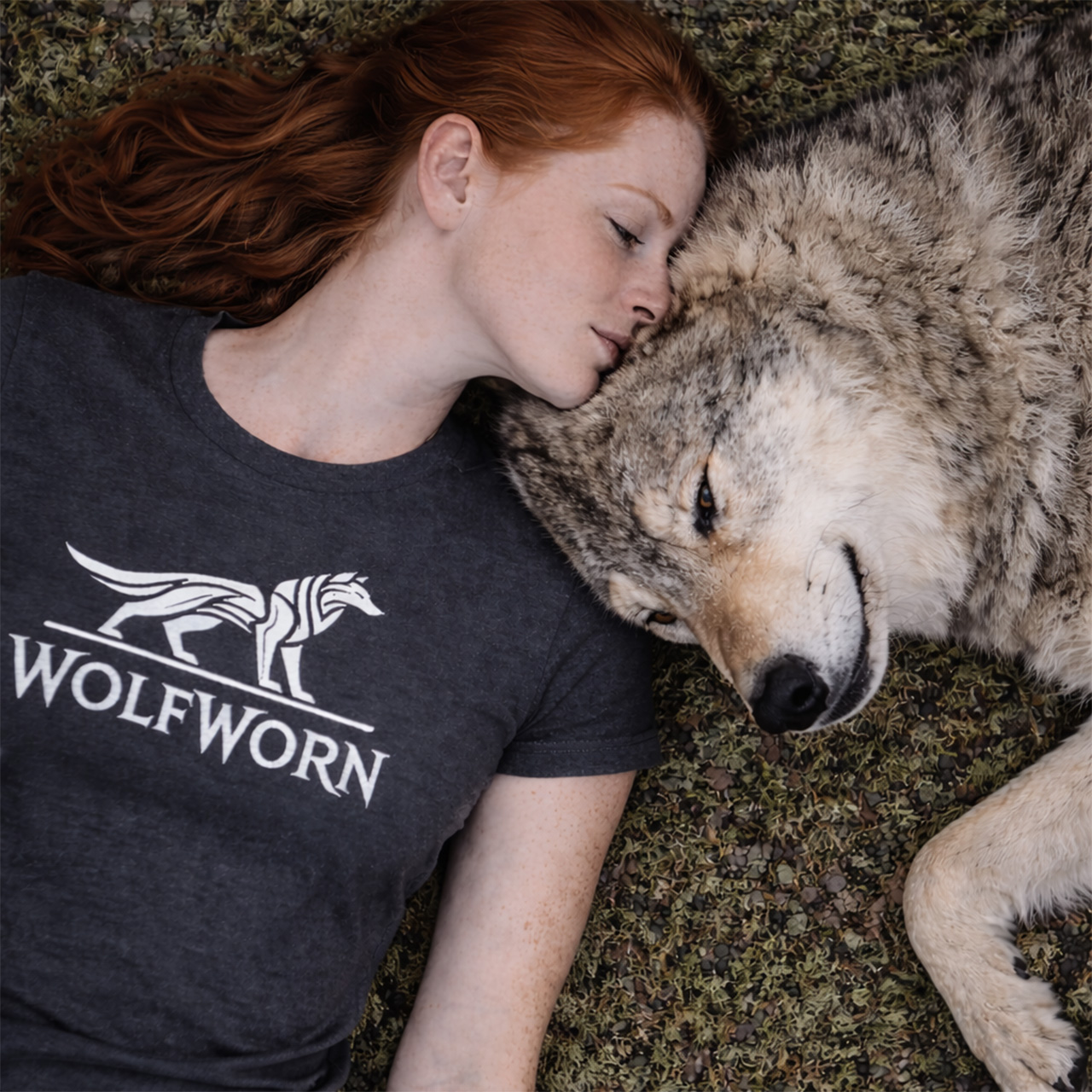 WolfWorn Women’s Slim Fit T-Shirt – Minimalist Wolf Logo Tee, Lightweight Soft Cotton Women’s Graphic Shirt product thumbnail image