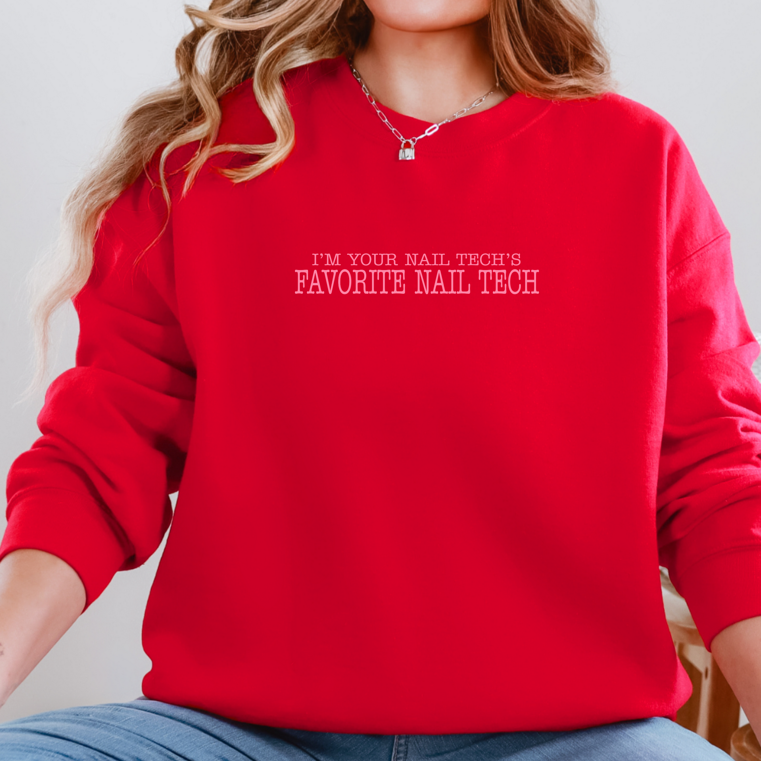I'm Your Nail Tech's Favorite Nail Tech; Gildan Crewneck Sweatshirt product thumbnail image