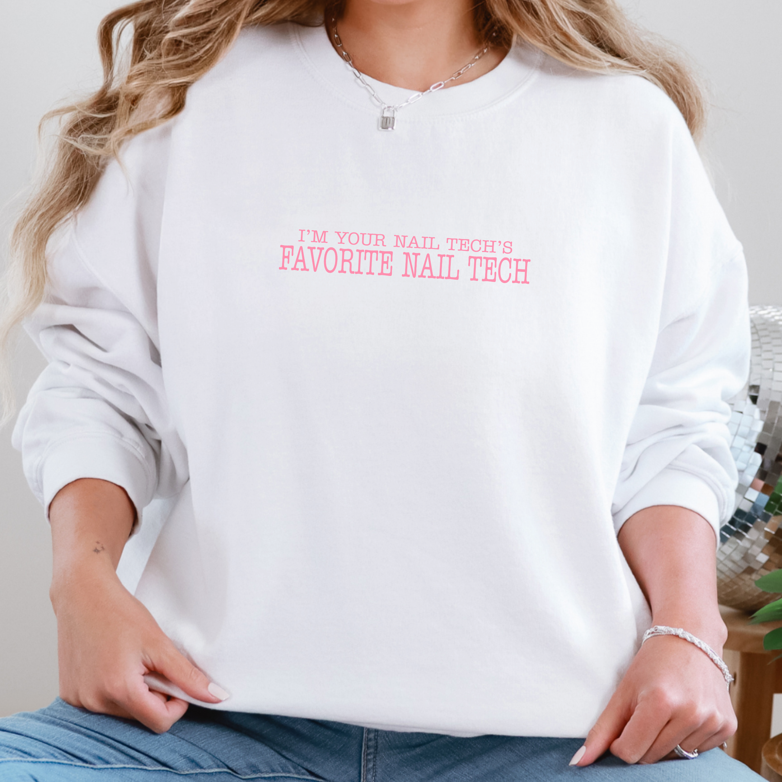 I'm Your Nail Tech's Favorite Nail Tech; Gildan Crewneck Sweatshirt product thumbnail image