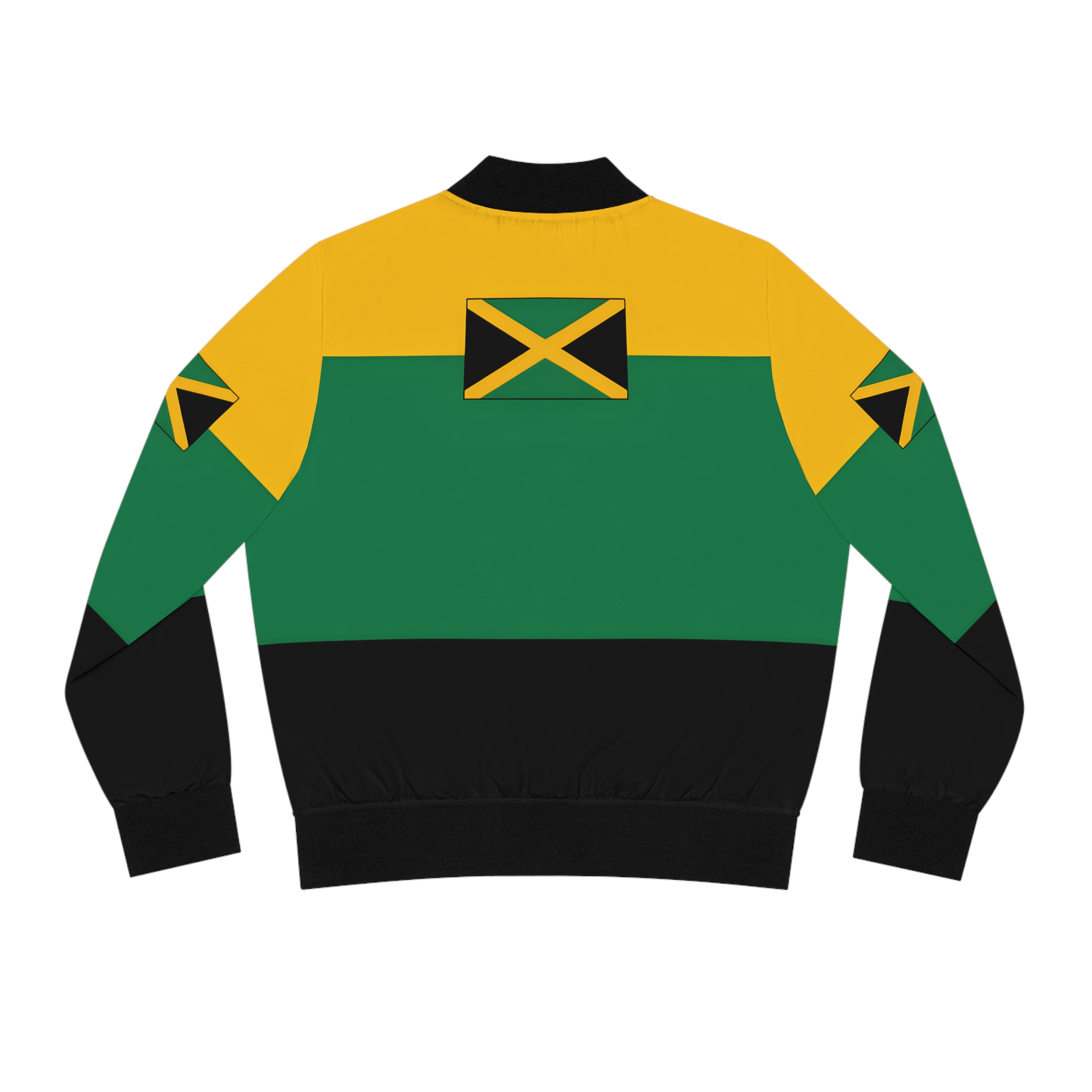 Bomber Jacket- Women's Jamaica Flag Green, Yellow And Black Jacket product thumbnail image