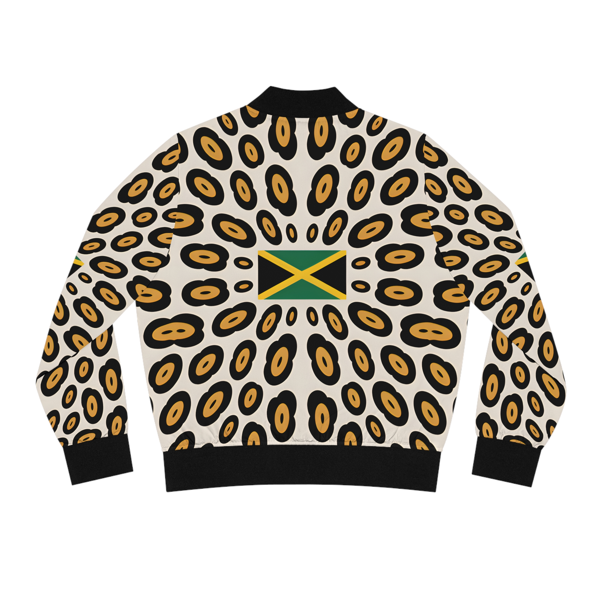 Bomber Jacket-Women - Jamaican Flag Leopard Print  product thumbnail image